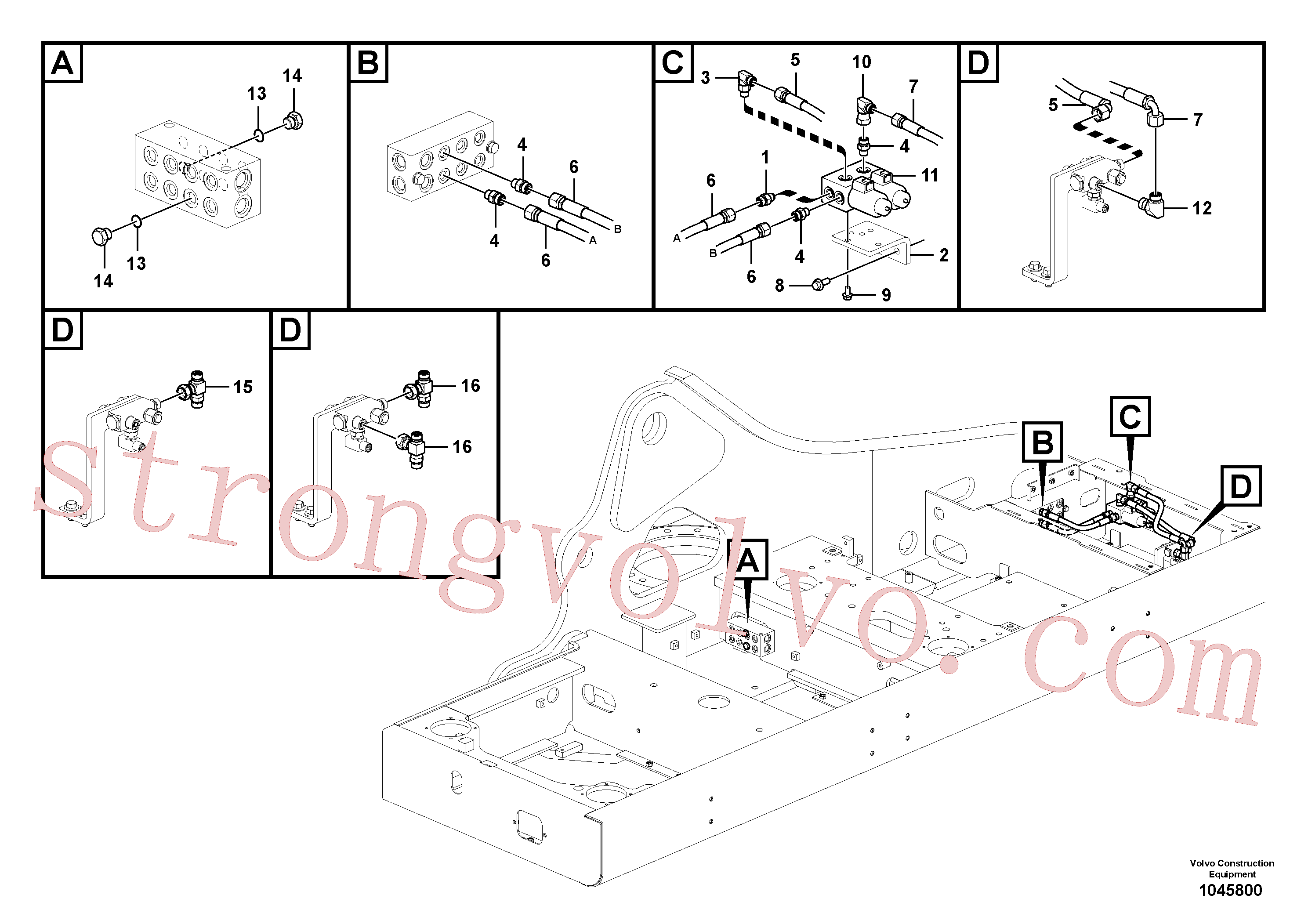 VOE14535707 Volvo Sistema servomotor, mudança da função da alavanca(1045800 Montagem)