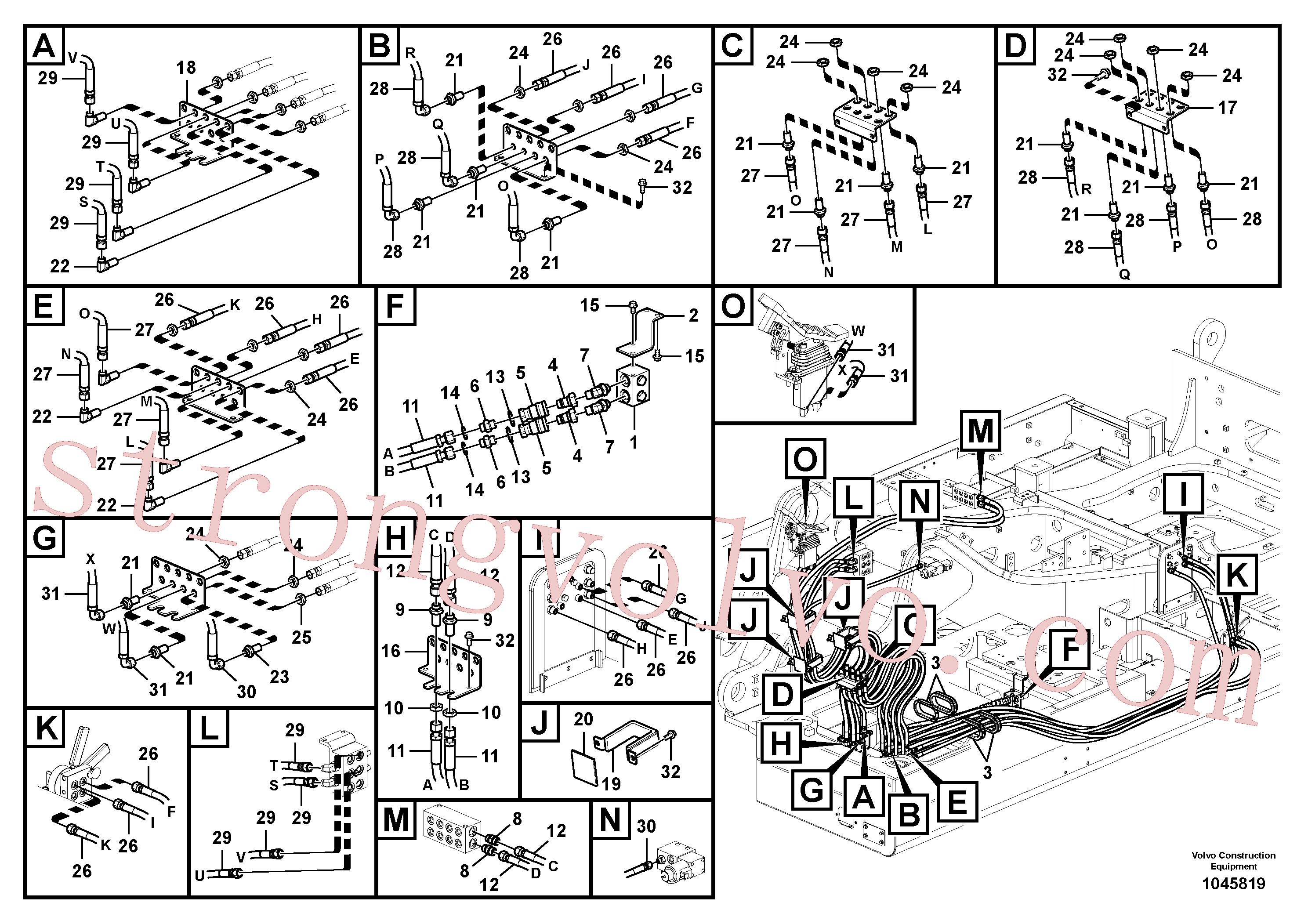 VOE938318 Volvo Sistema servomotor, mudança da função da alavanca(1045819 Montagem)