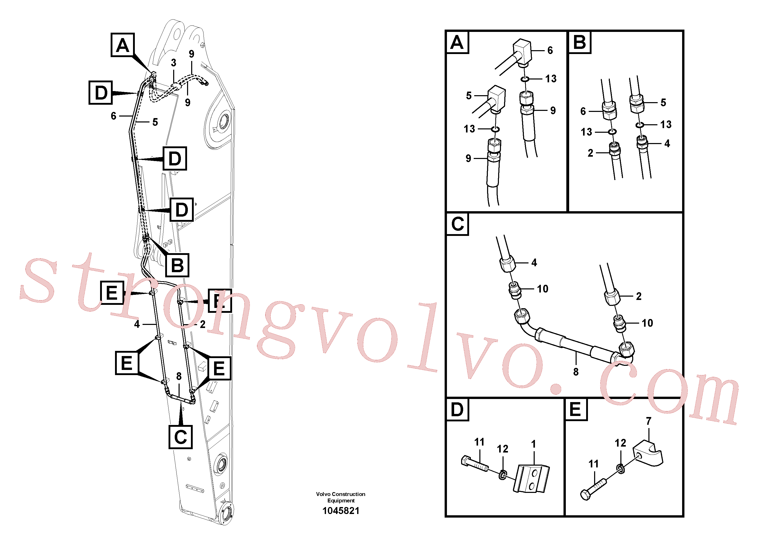 VOE14677698 Volvo Hidráulica de serviço, inclinação e rotor no braço de afundamento(1045821 Montagem)