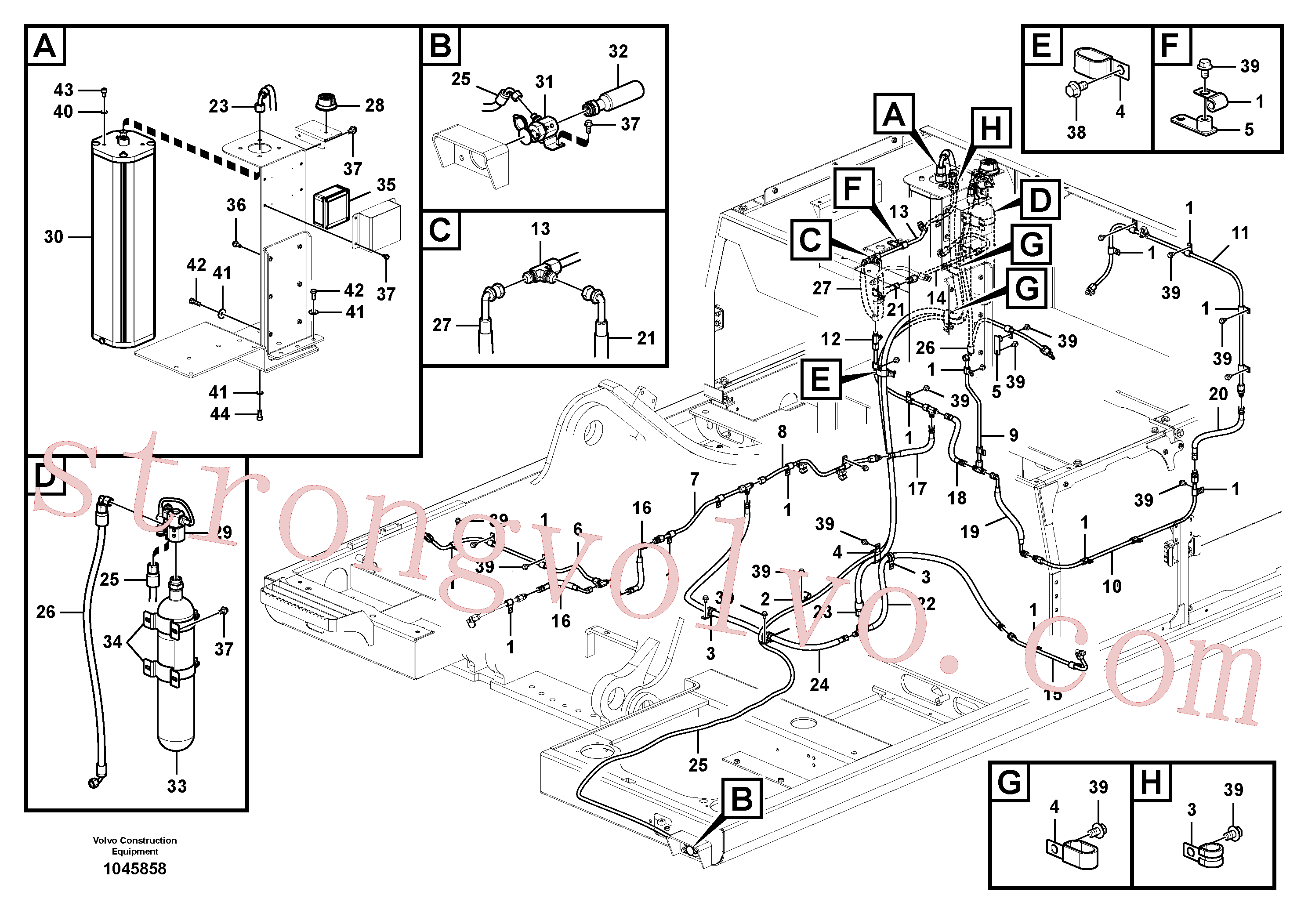VOE15146319 Volvo Extintor de incêndio(1045858 Montagem)