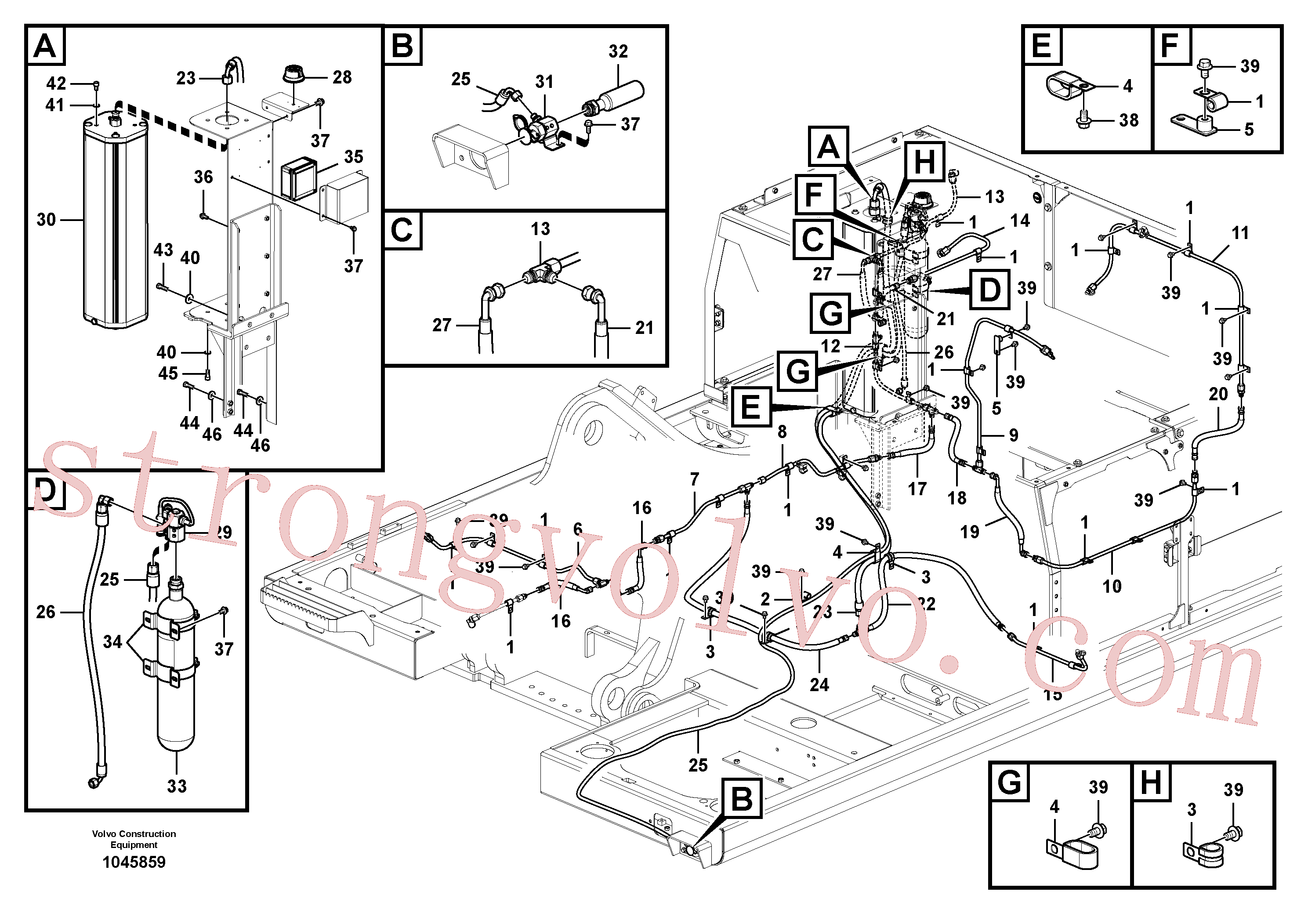 VOE15146319 Volvo Extintor de incêndio(1045859 Montagem)