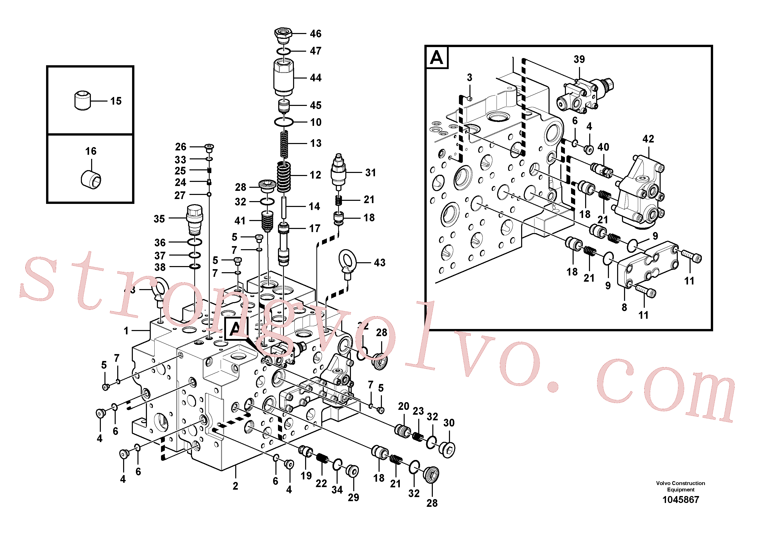 VOE14577738 Volvo Válvula mestra de comando(1045867 Montagem)
