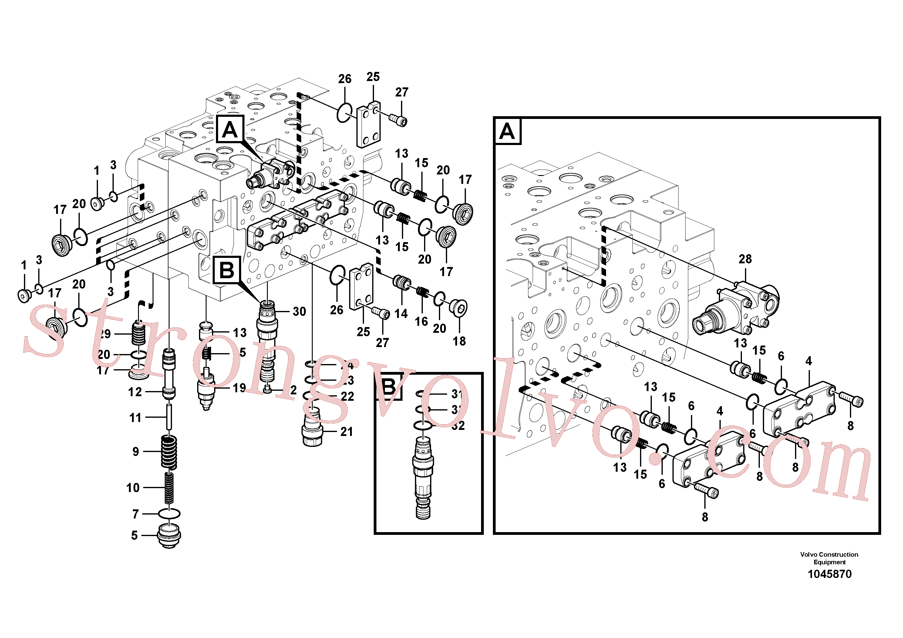VOE14577738 Volvo Válvula mestra de comando(1045870 Montagem)