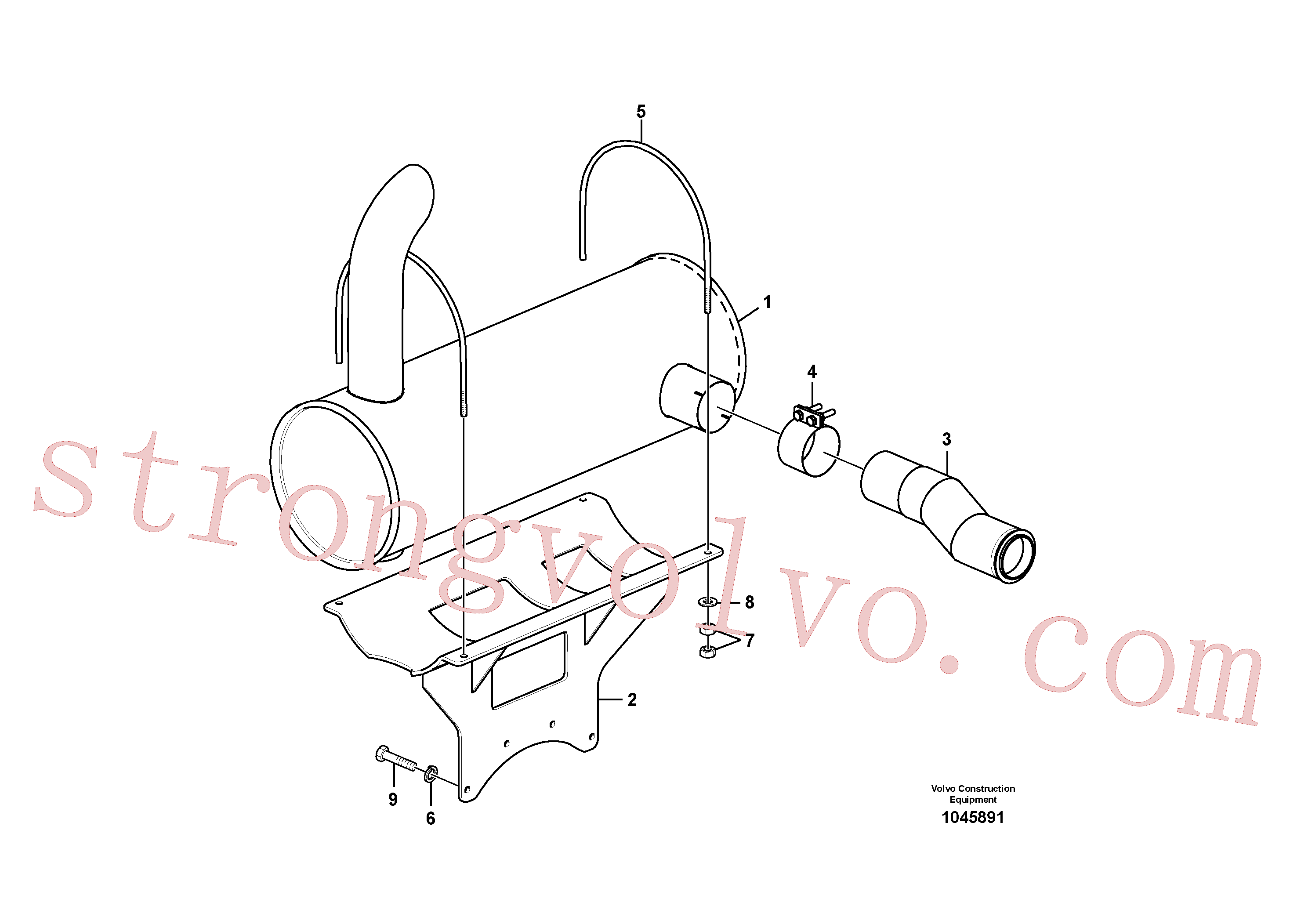 VOE992564 Volvo Sistema de escape(1045891 Montagem)