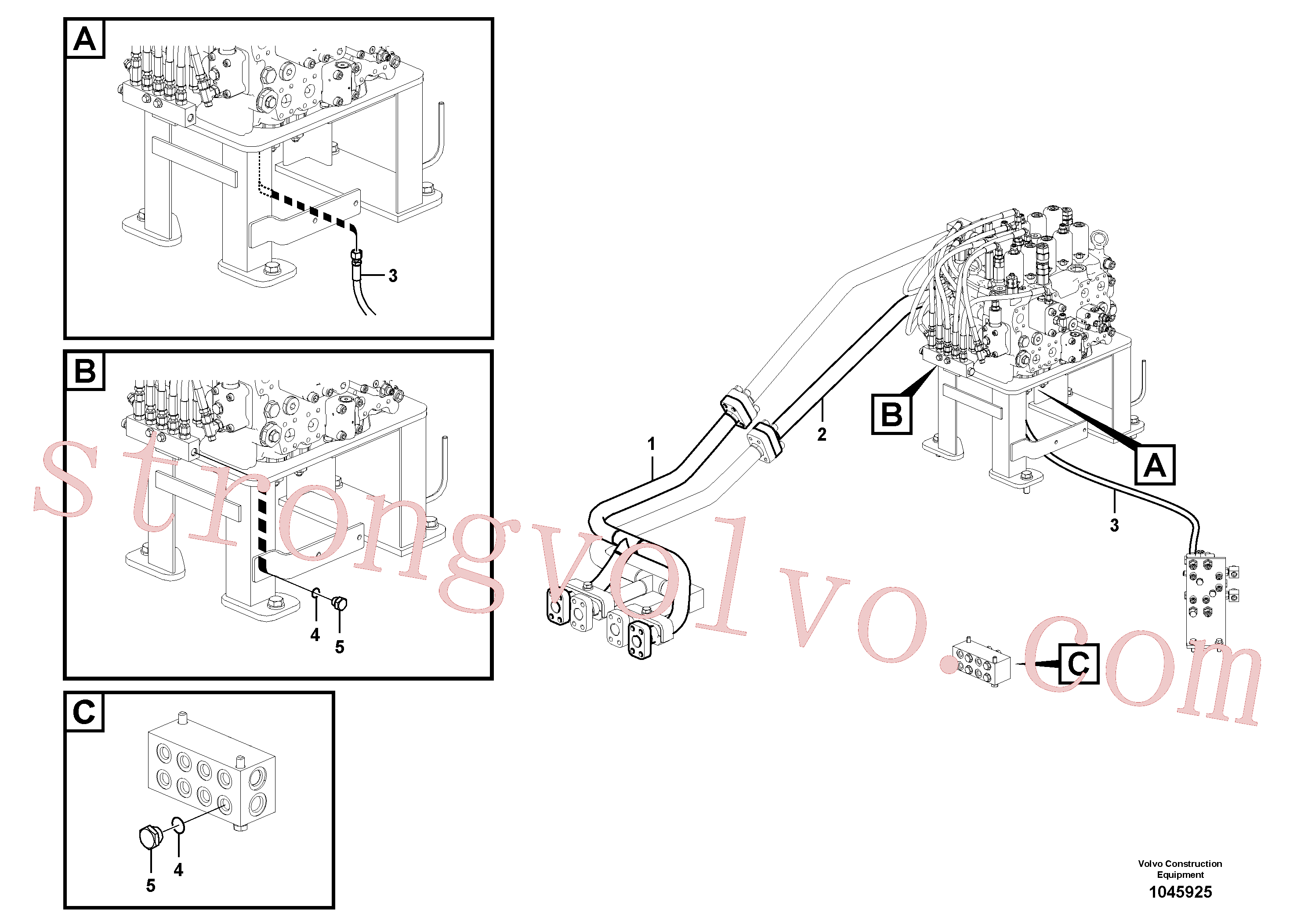 China Made VOE14564556 Pipe Volvo Acessórios para escavadeira