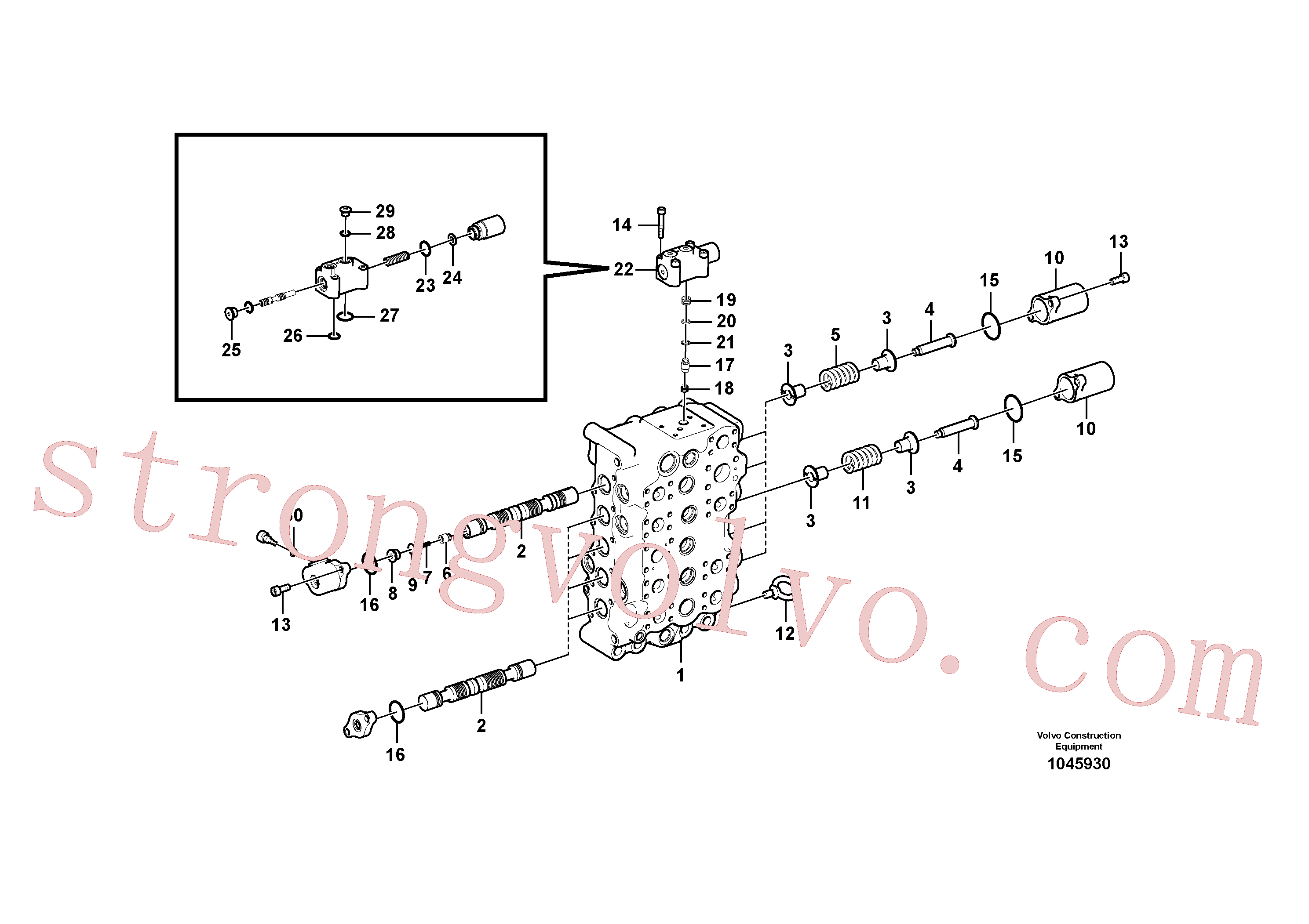 VOE14514212 Volvo Válvula mestra de comando(1045930 Montagem)