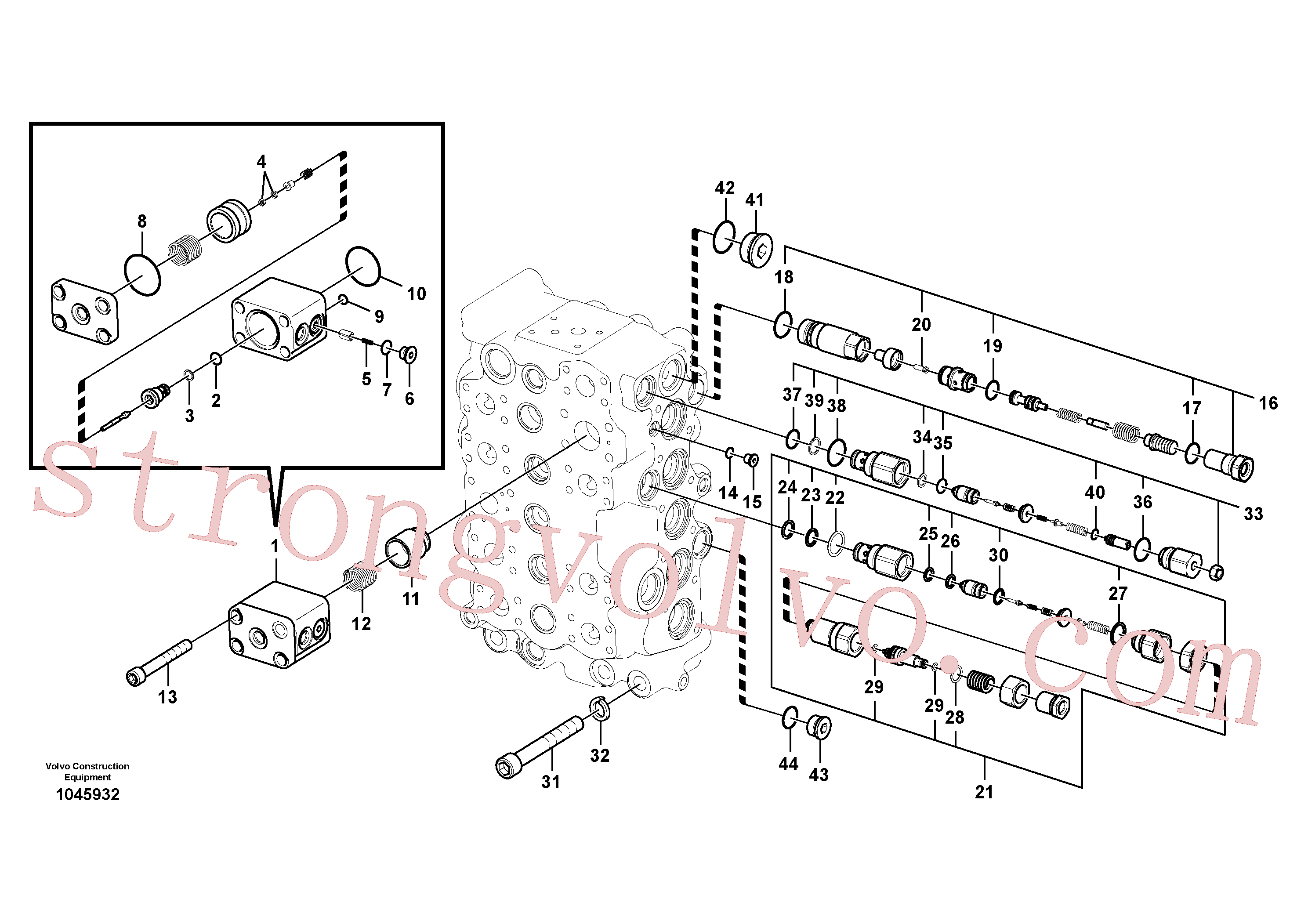 China Made VOE14720615 Válvula Volvo Acessórios para escavadeira
