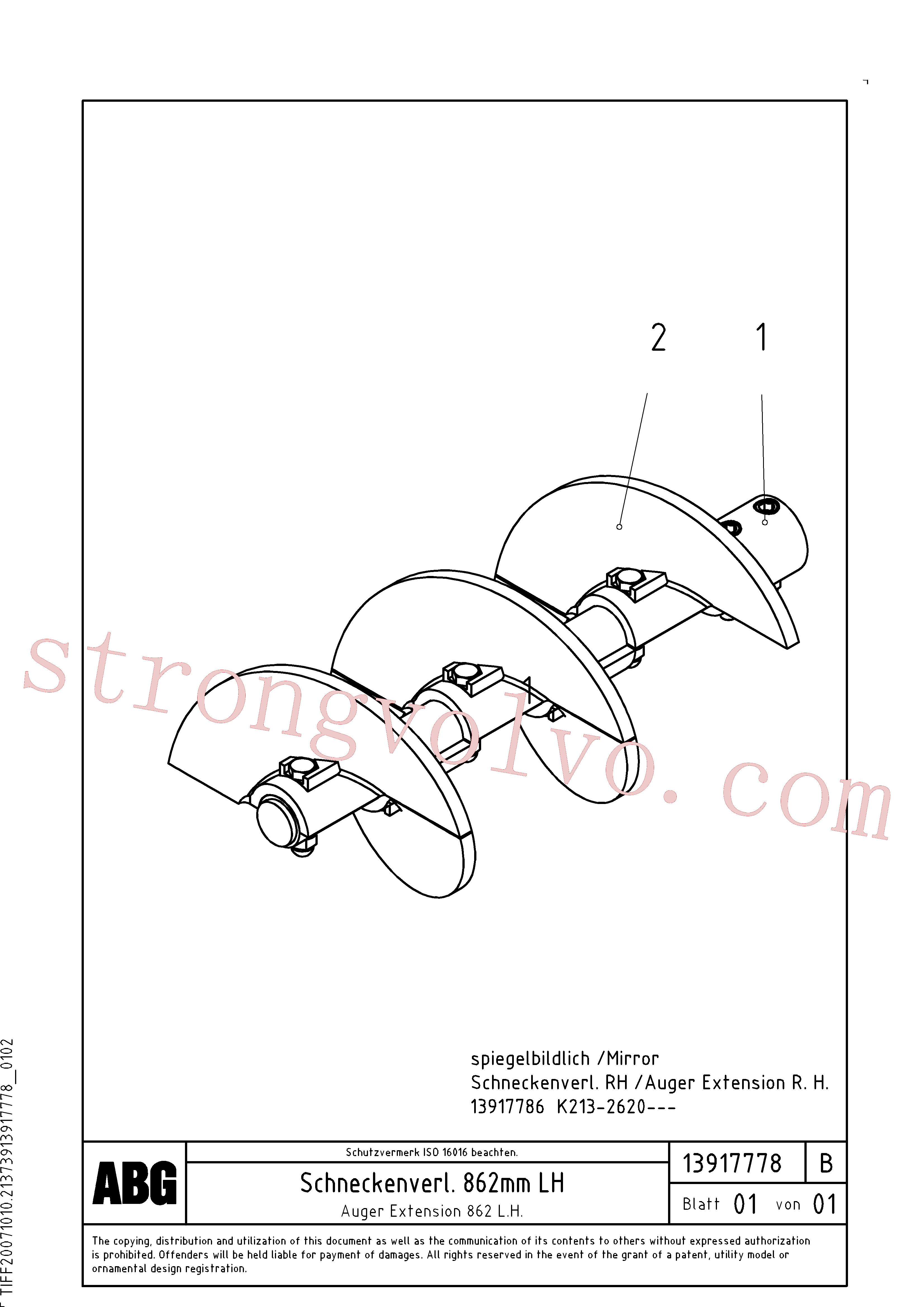 China Made RM80803646 Parafuso sem-fim Volvo Acessórios para escavadeira
