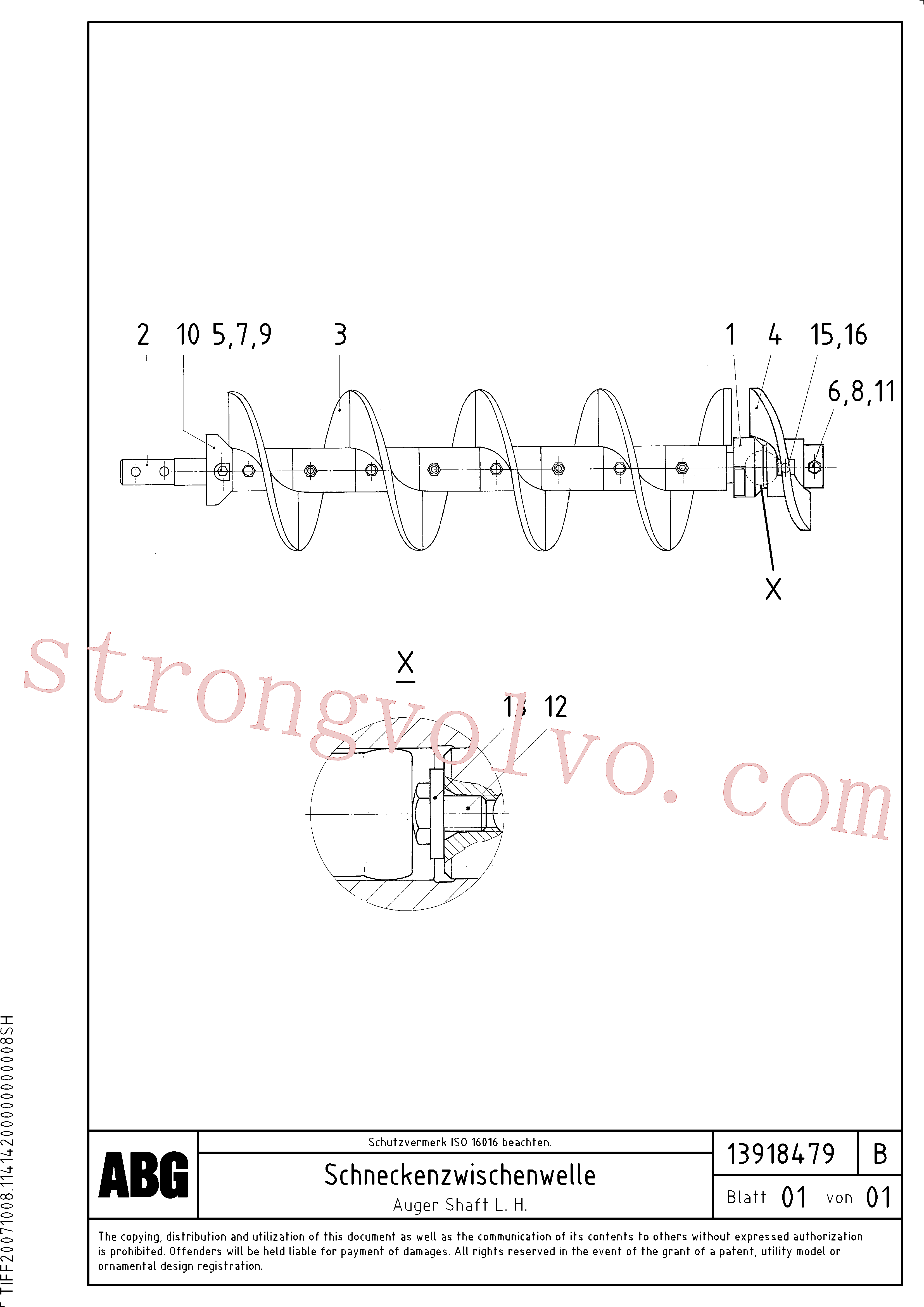 Volvo Montagem RM13917844 Parafuso sem-fim Acessórios