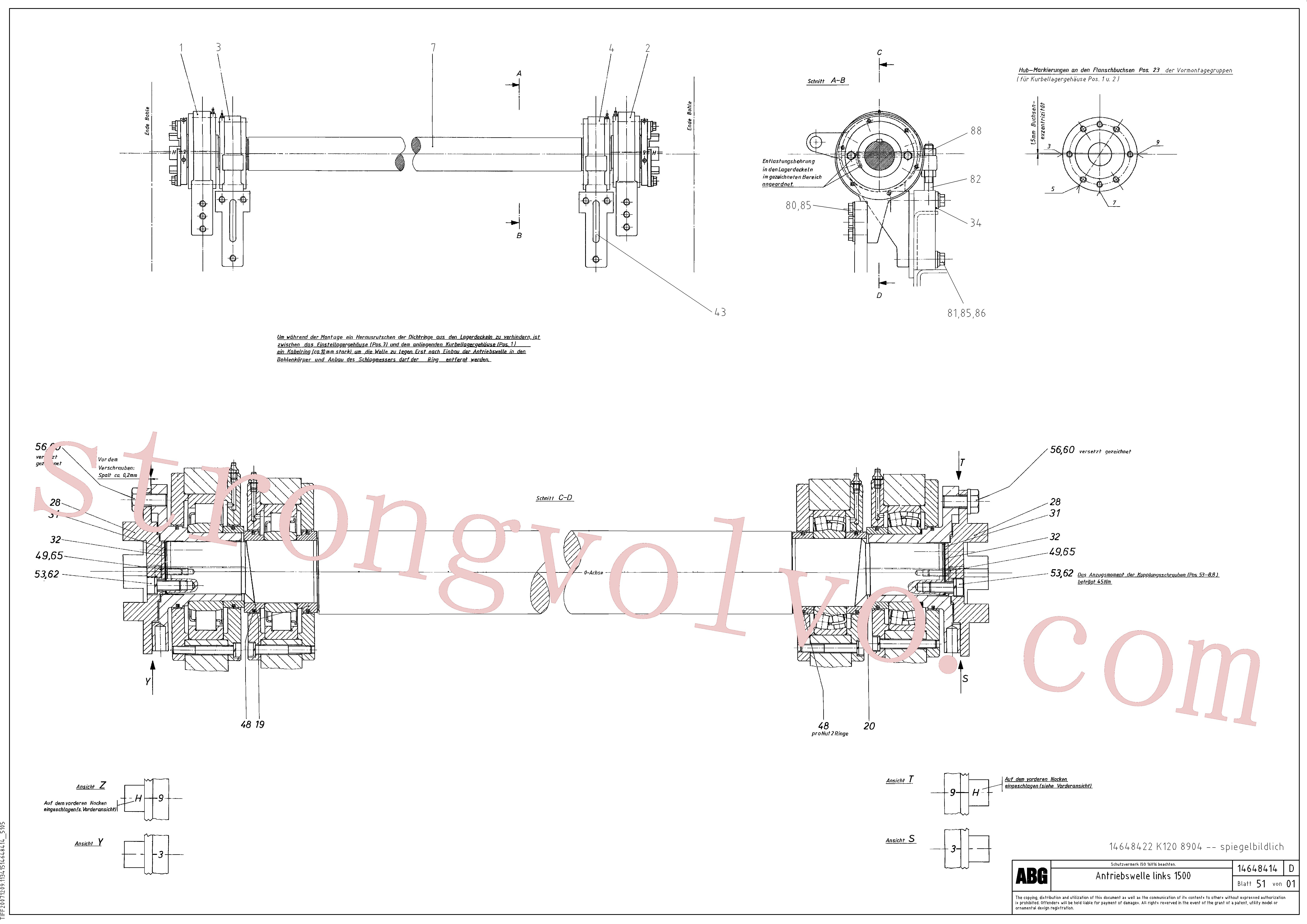 Volvo Acessórios para escavadeira RM87902219 Caixa de mancais Acessórios