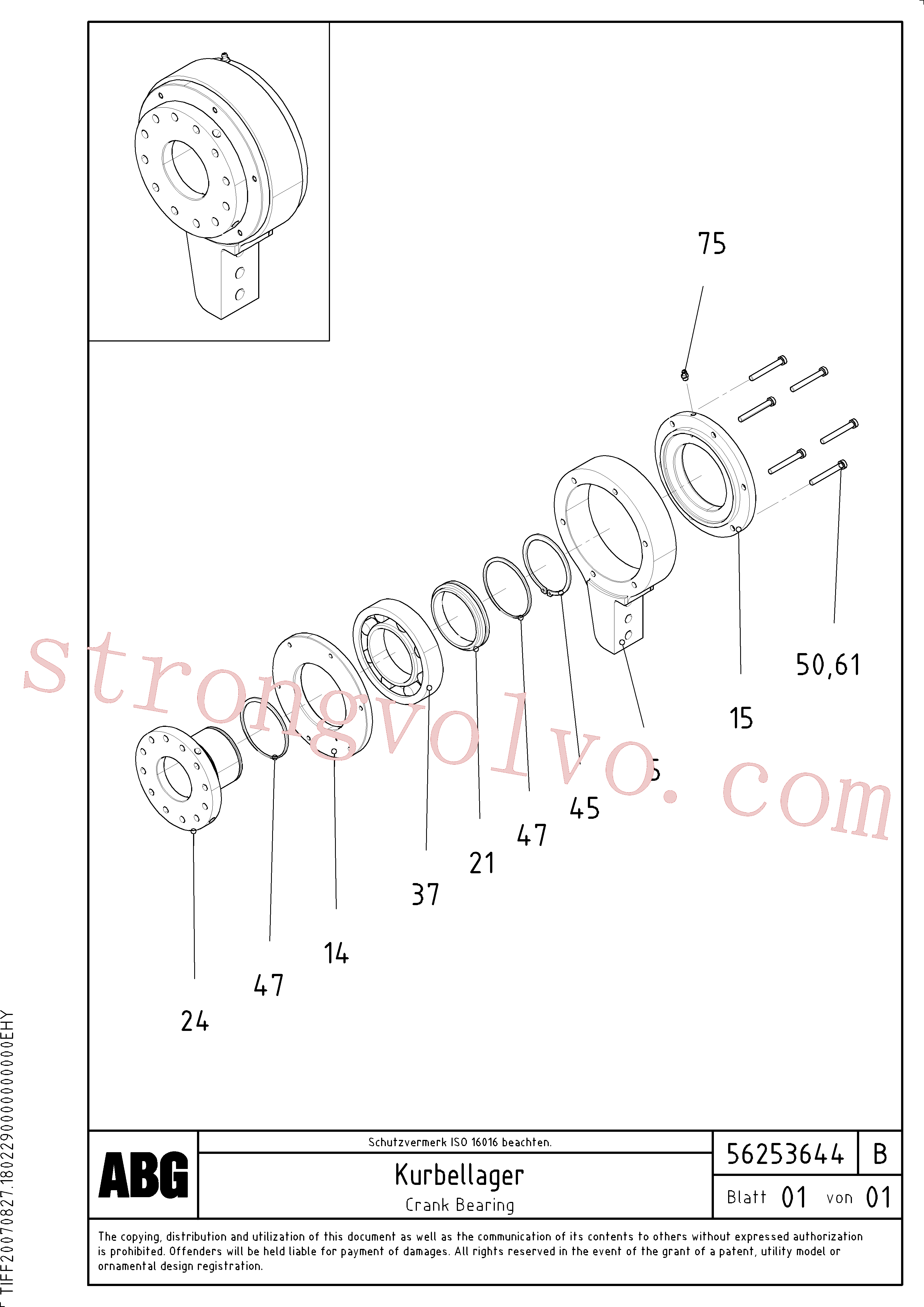 Volvo Acessórios para escavadeira RM58831827 Anel espaçador Acessórios