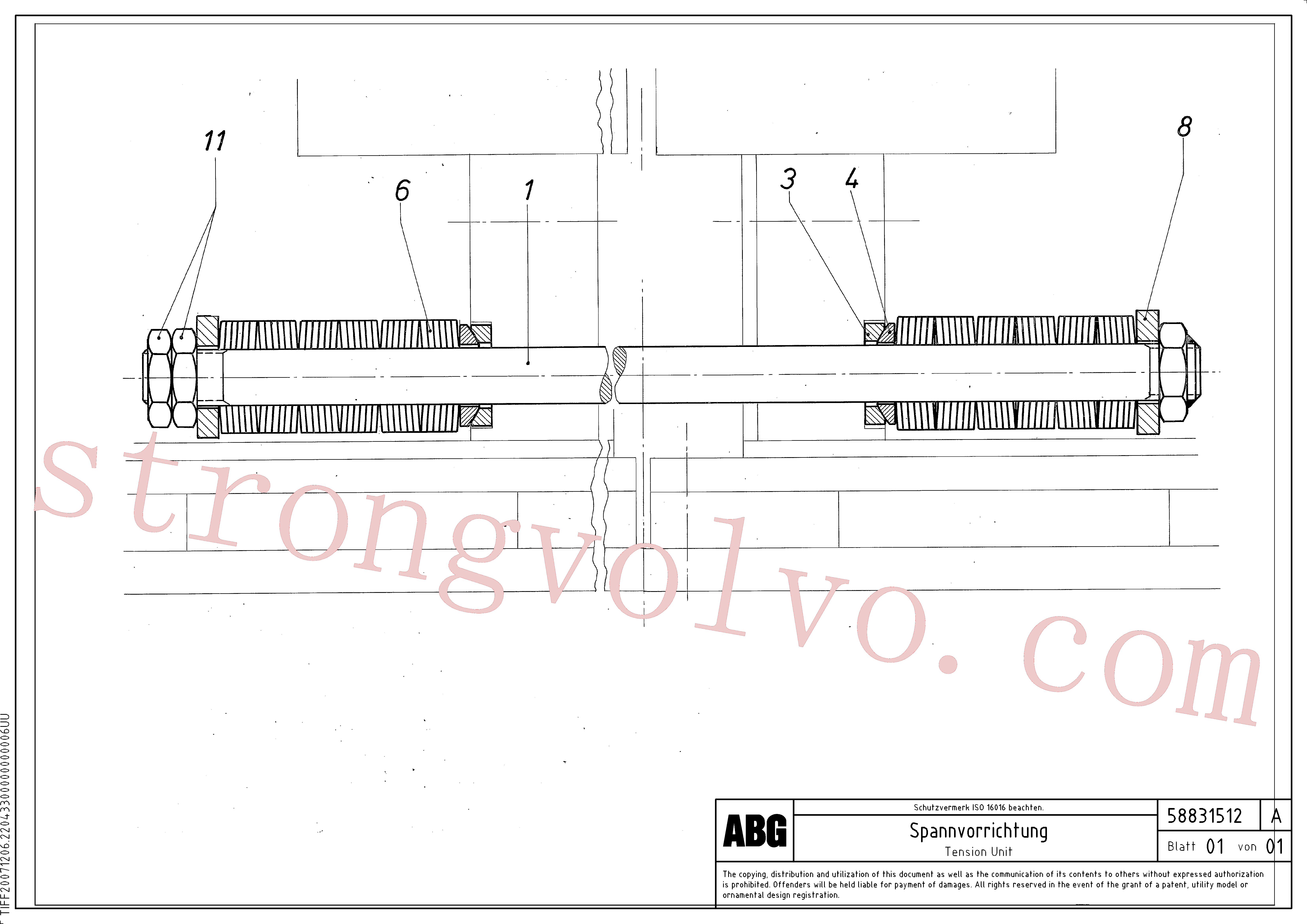 RM96724265 Volvo Dispositivo tensor de mestra(1046947 Montagem)