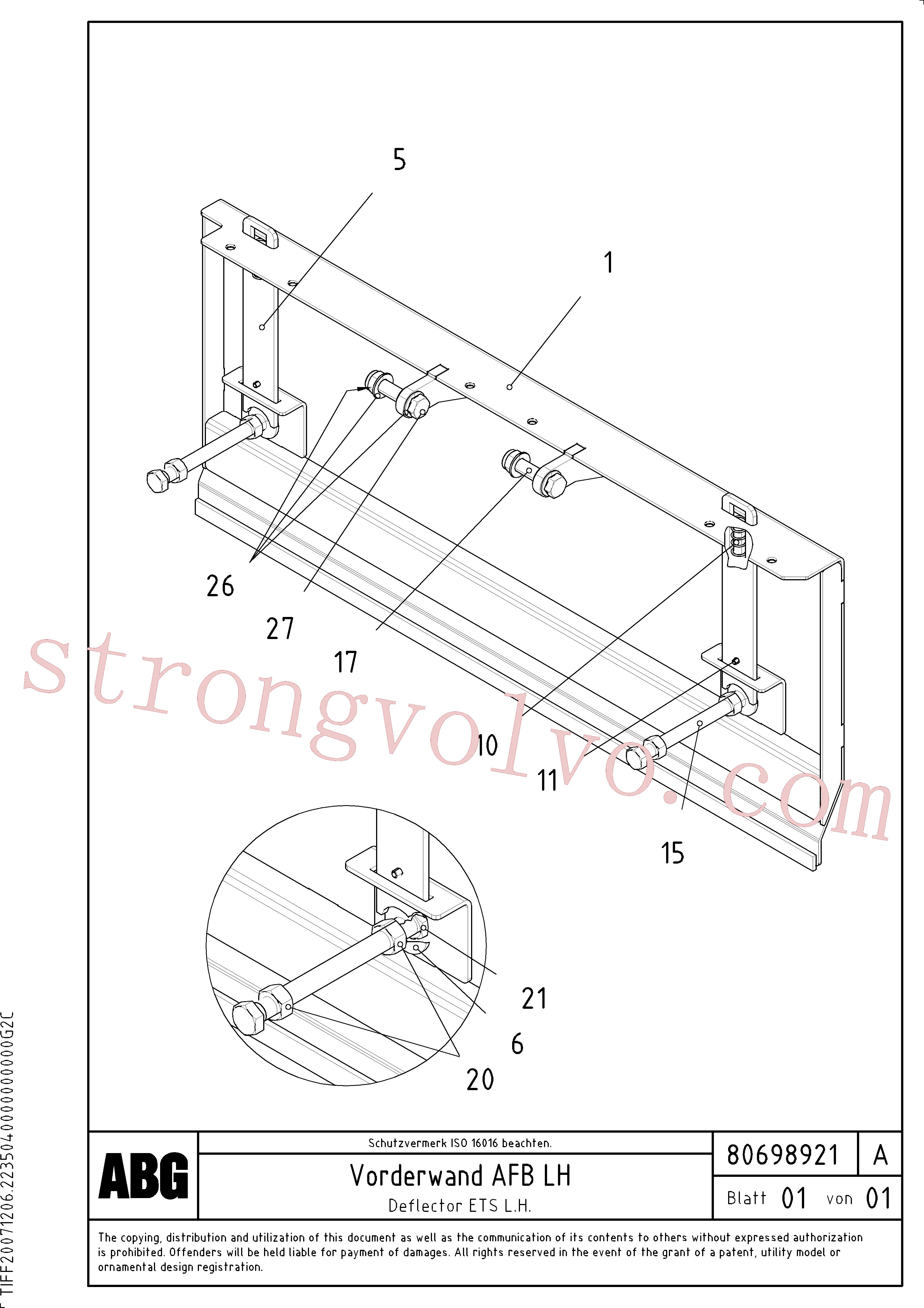 Volvo Acessórios para escavadeira RM10641355 Jam nut Acessórios