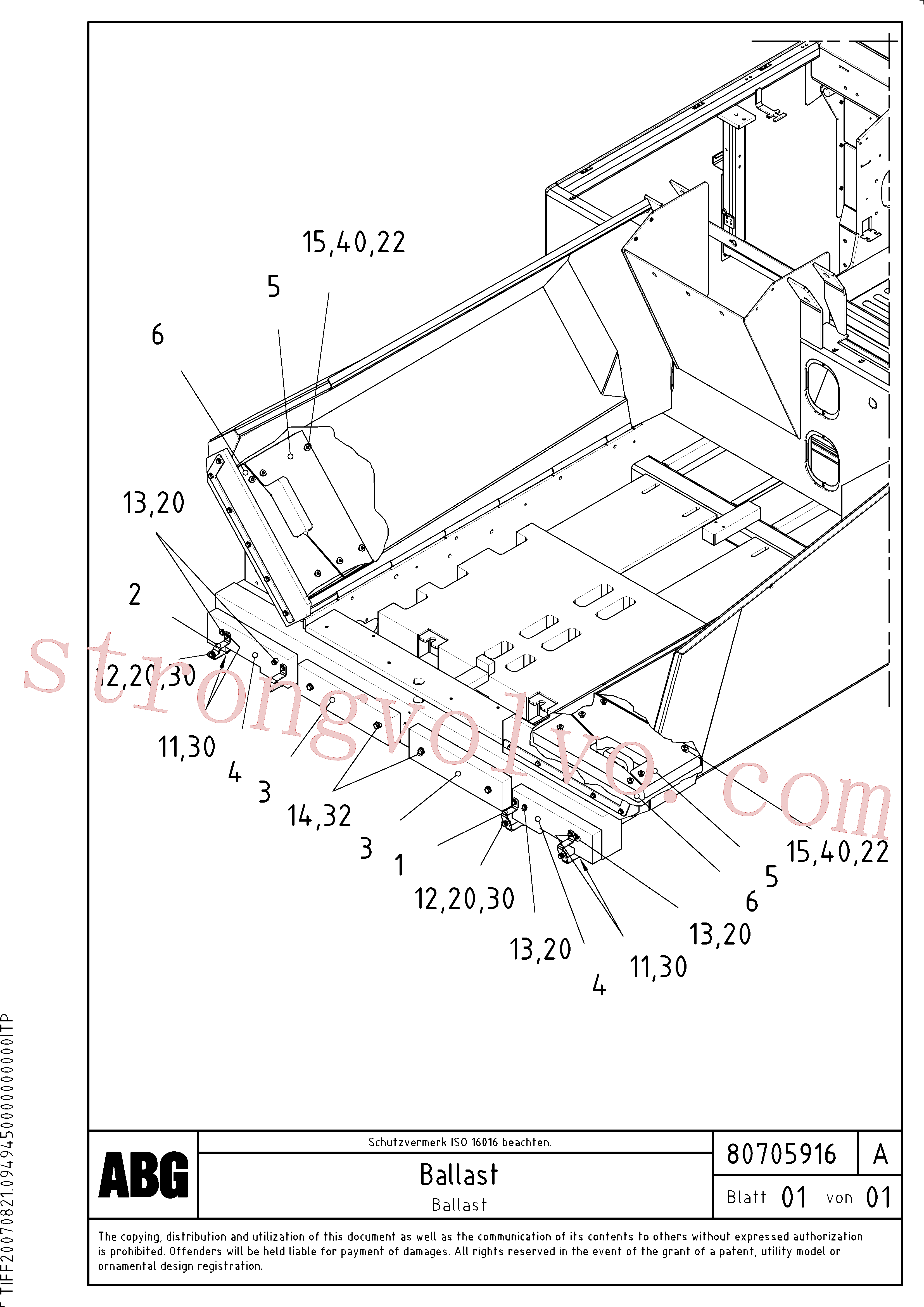 Atacado RM96724182 Porca sextavada Volvo escavadeira