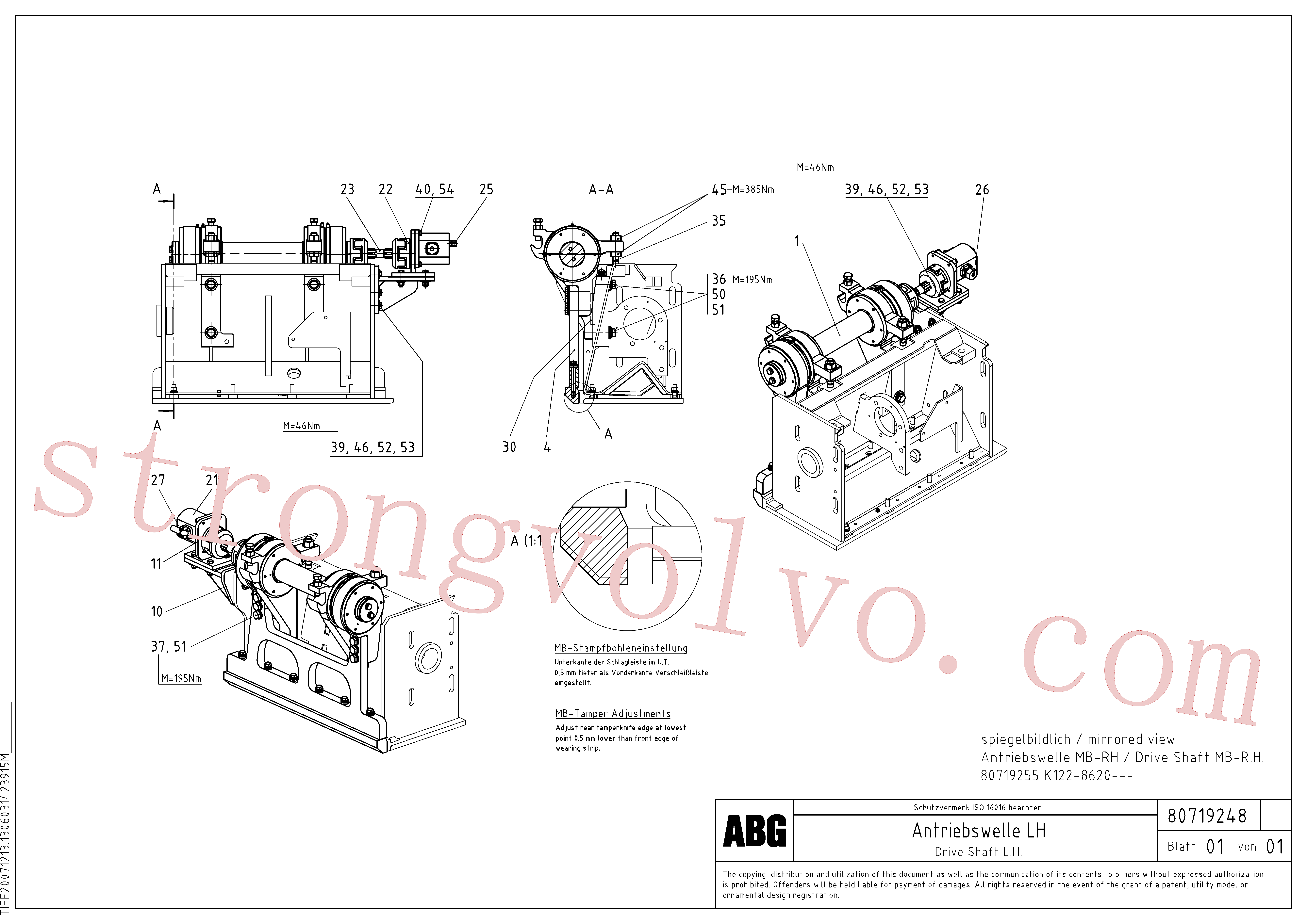 Volvo RM58831488 Acoplamento eixo Volvo Acessórios para escavadeira