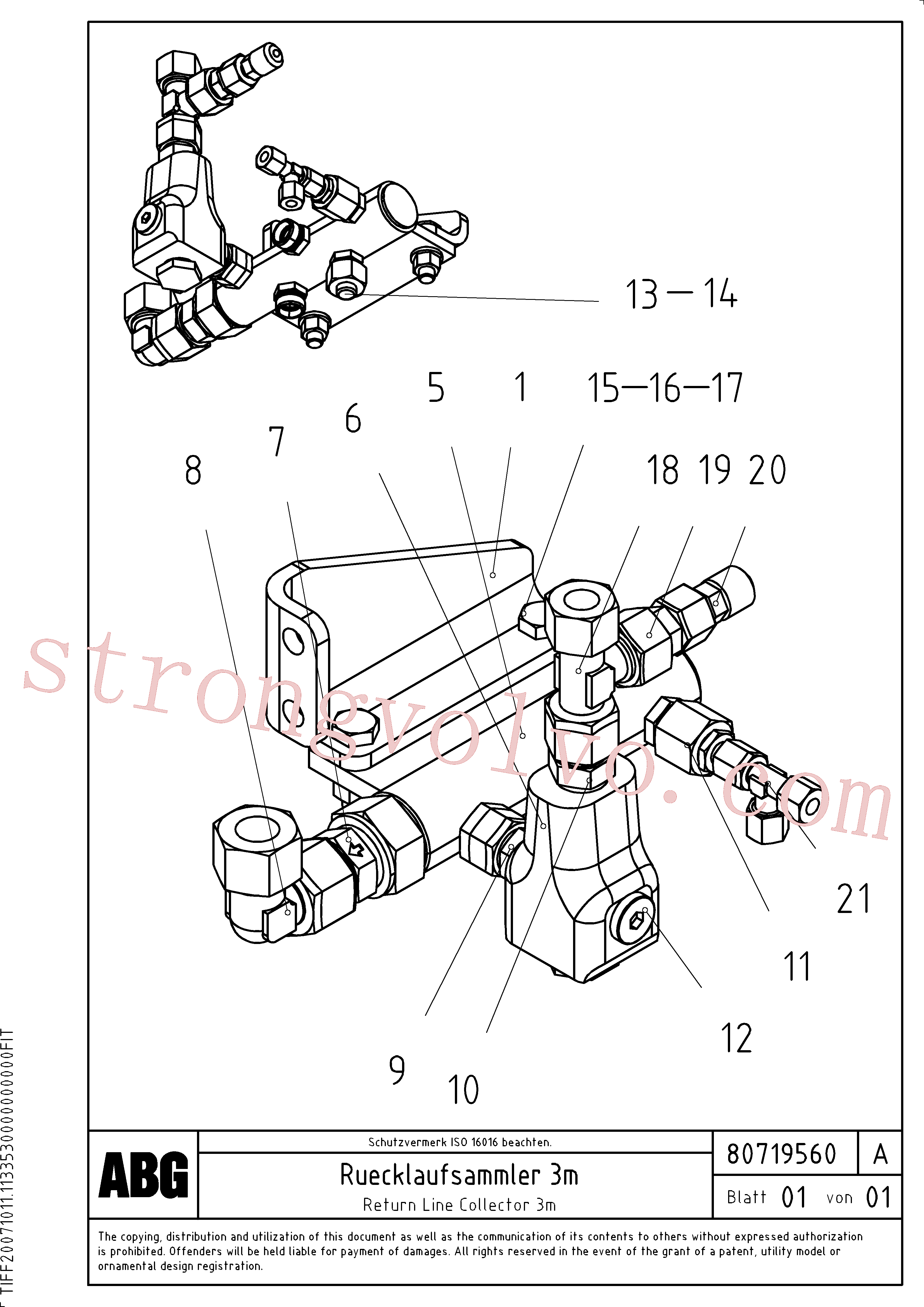 RM14090716 Prisioneiro Inscreva-se para Volvo Acessórios para escavadeira