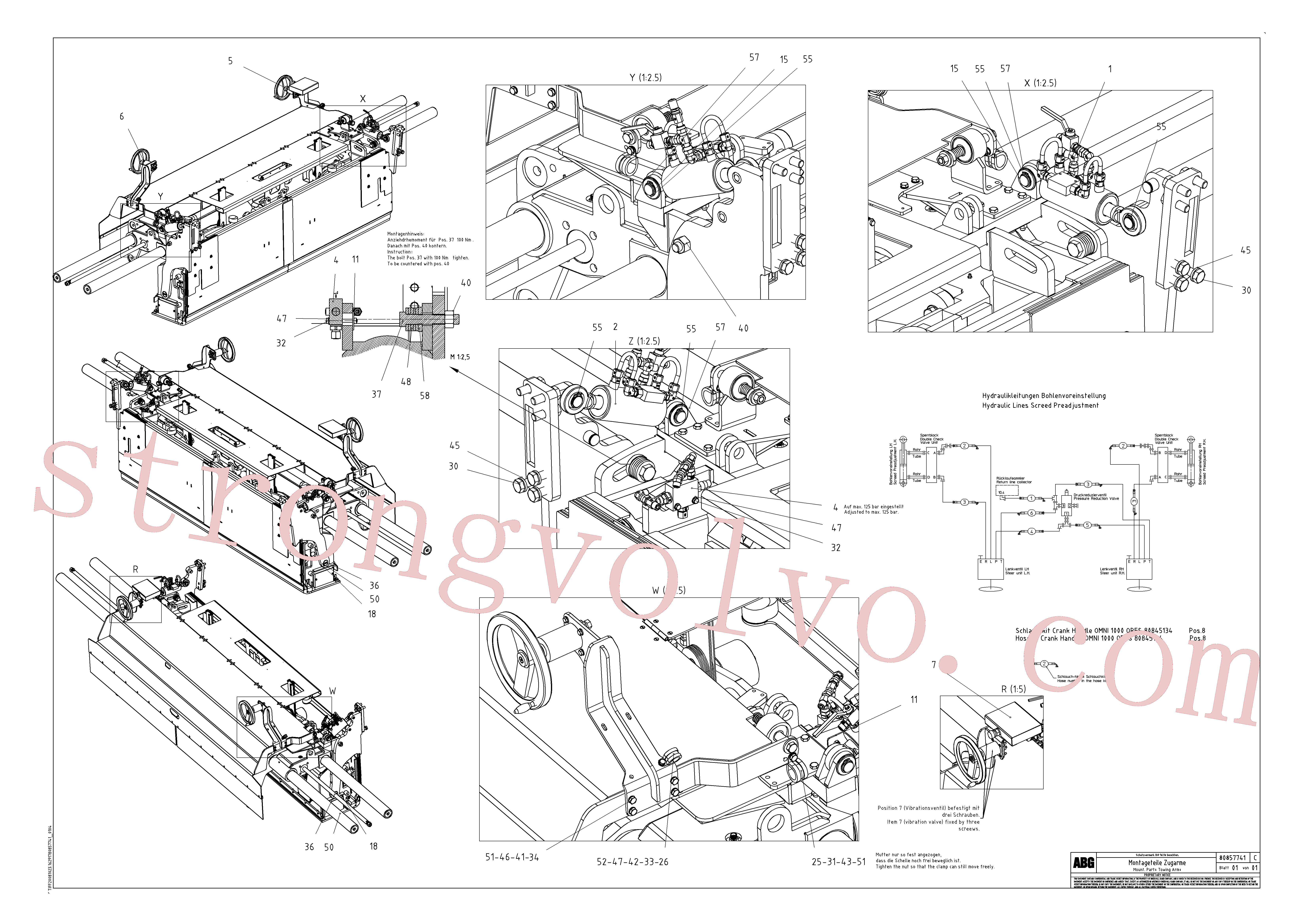China Made RM56295116 Parafuso Volvo Acessórios para escavadeira