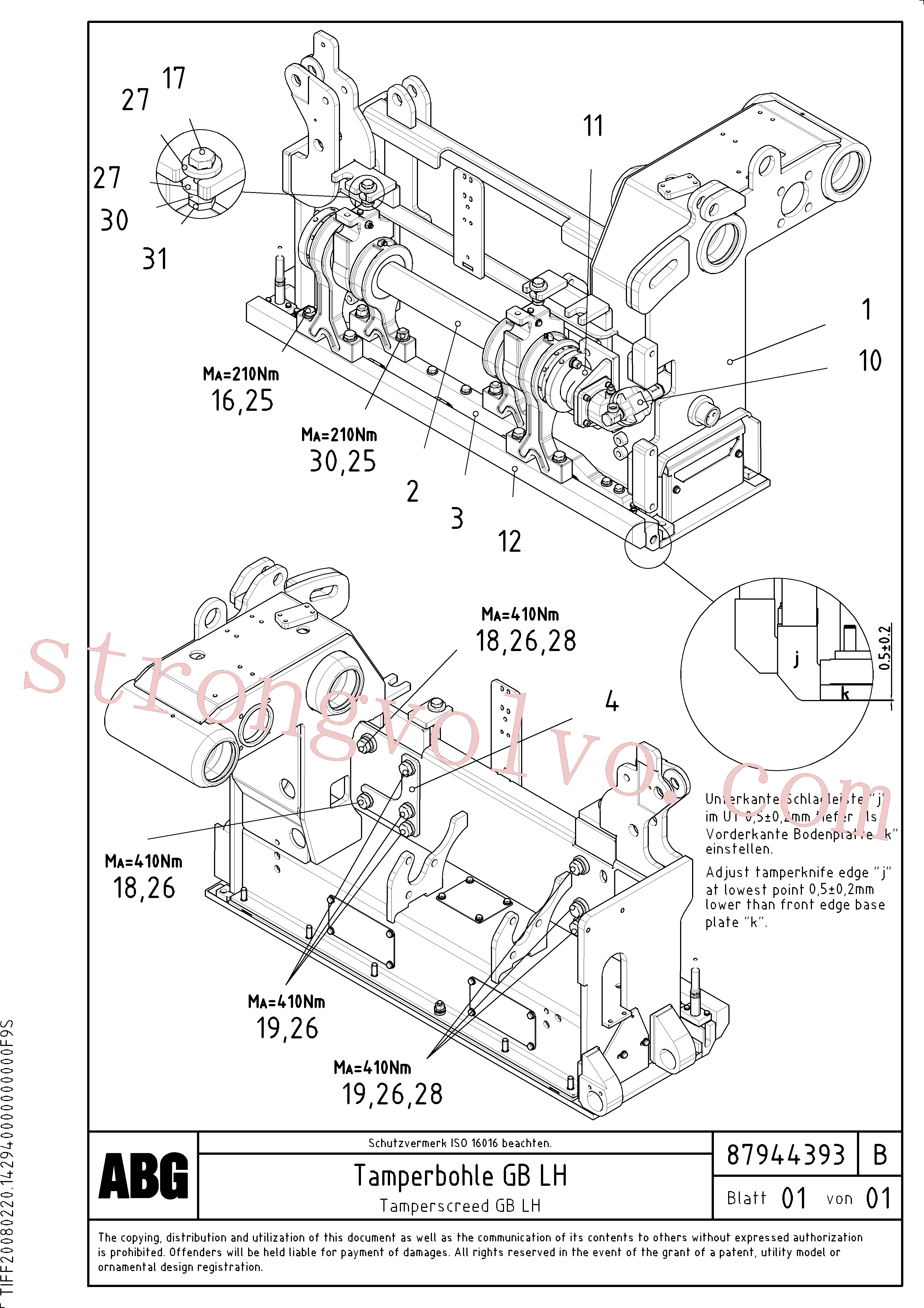 RM87900858 Mesa niveladora Inscreva-se para Volvo Acessórios para escavadeira