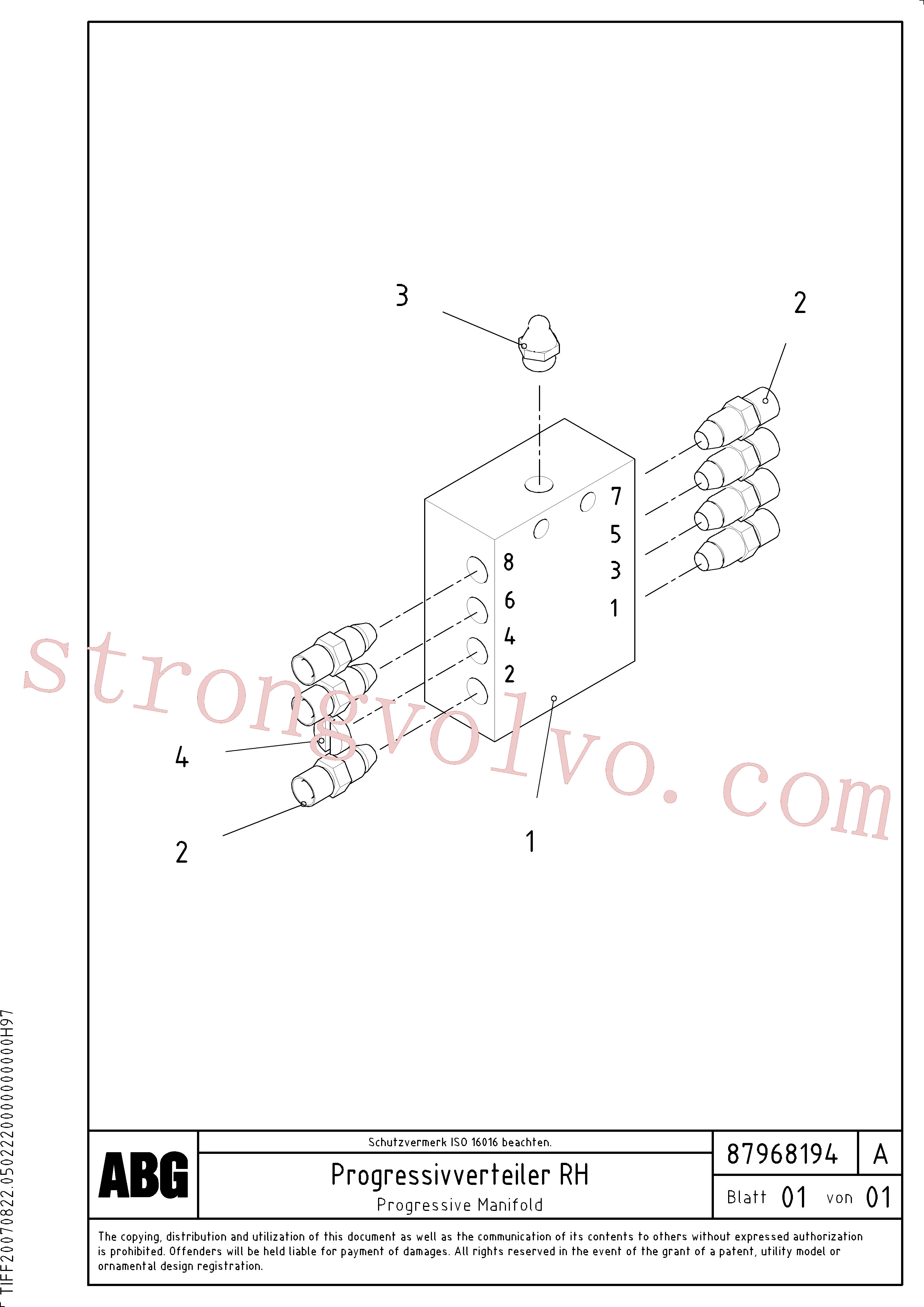 Atacado RM14211833 Niple Volvo escavadeira
