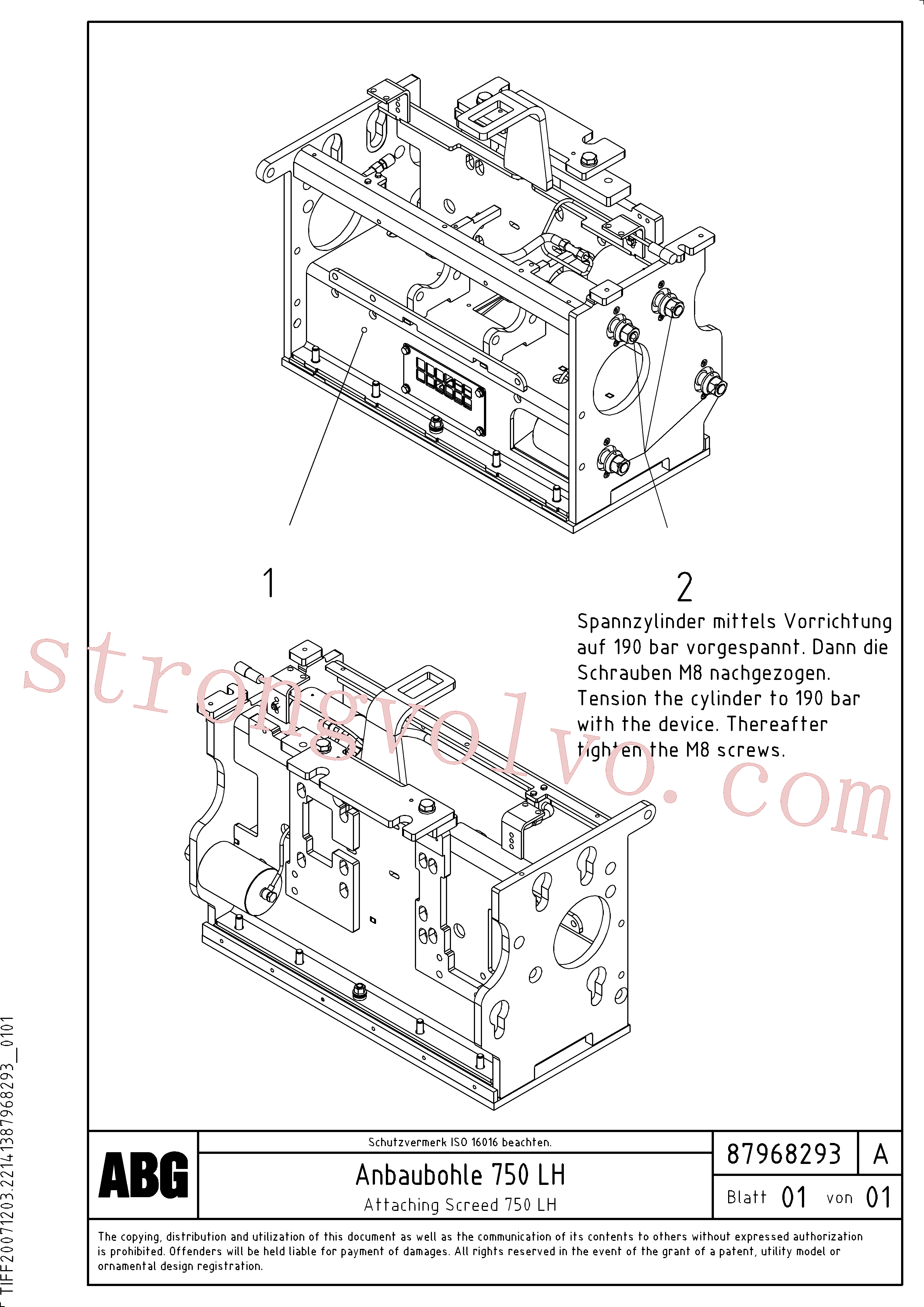 China Made RM87943312 Extensão Volvo Acessórios para escavadeira