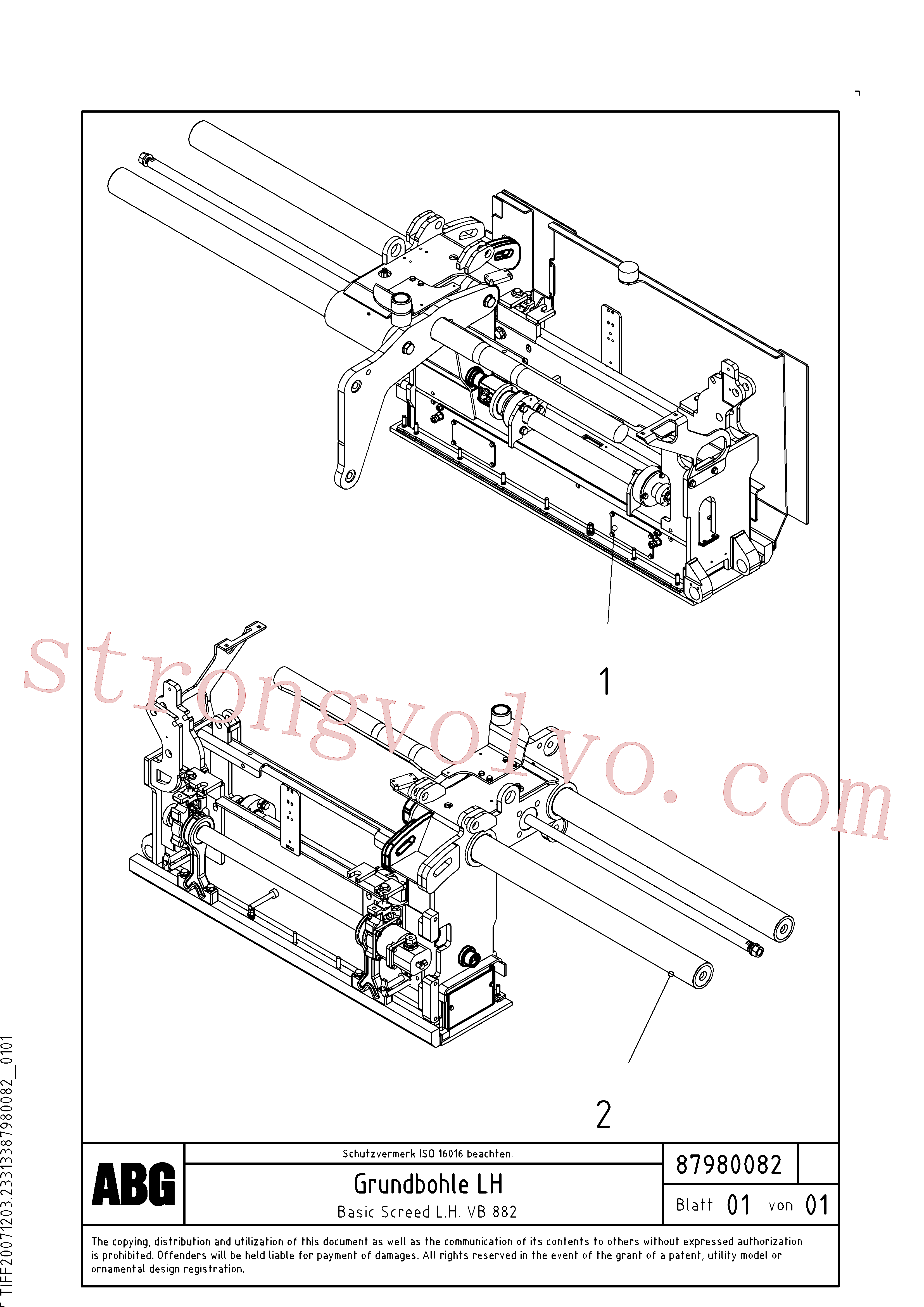 RM87980041 Mesa niveladora Inscreva-se para Volvo Acessórios para escavadeira