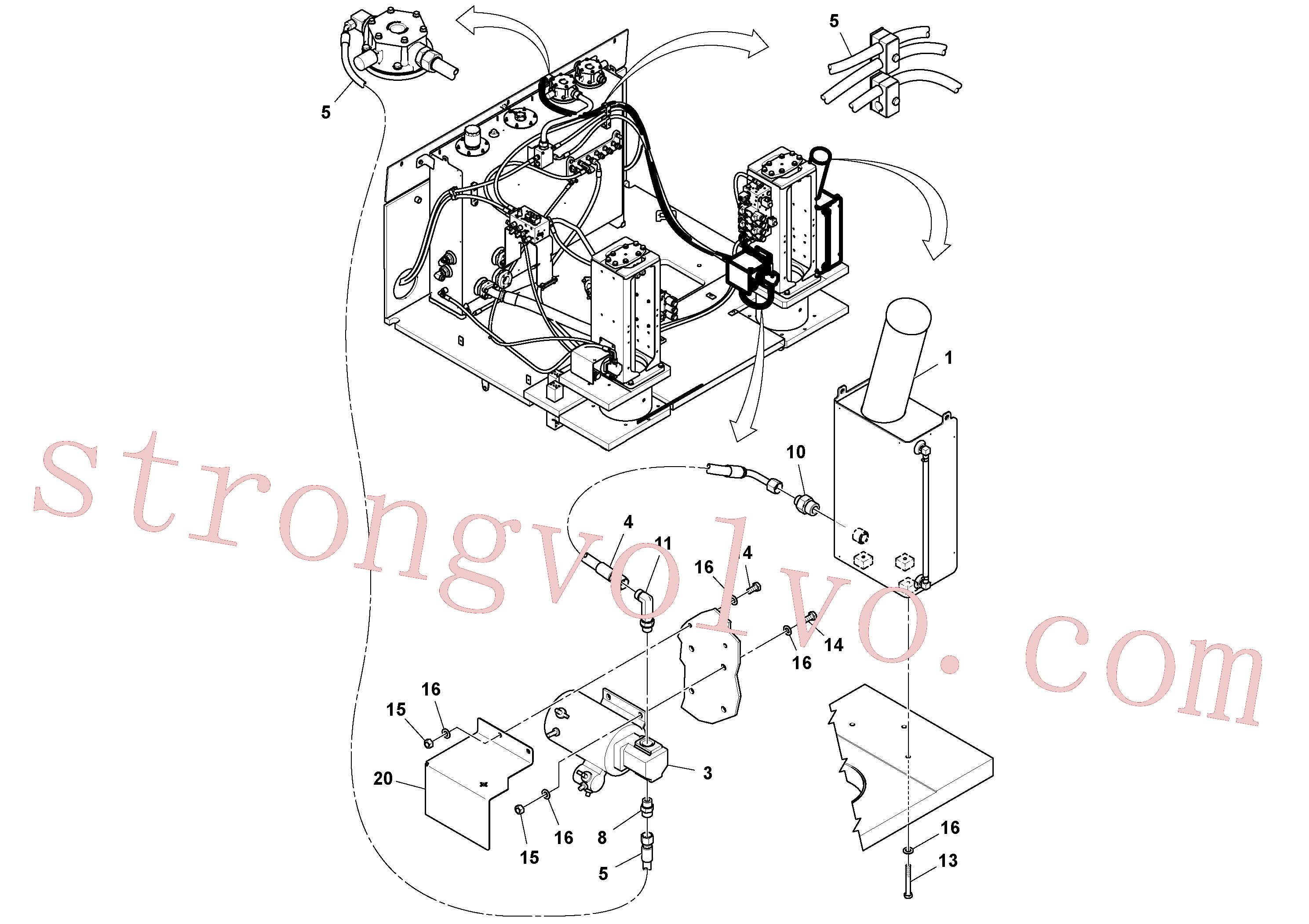 RM59408542 Adaptador Inscreva-se para Volvo Acessórios para escavadeira