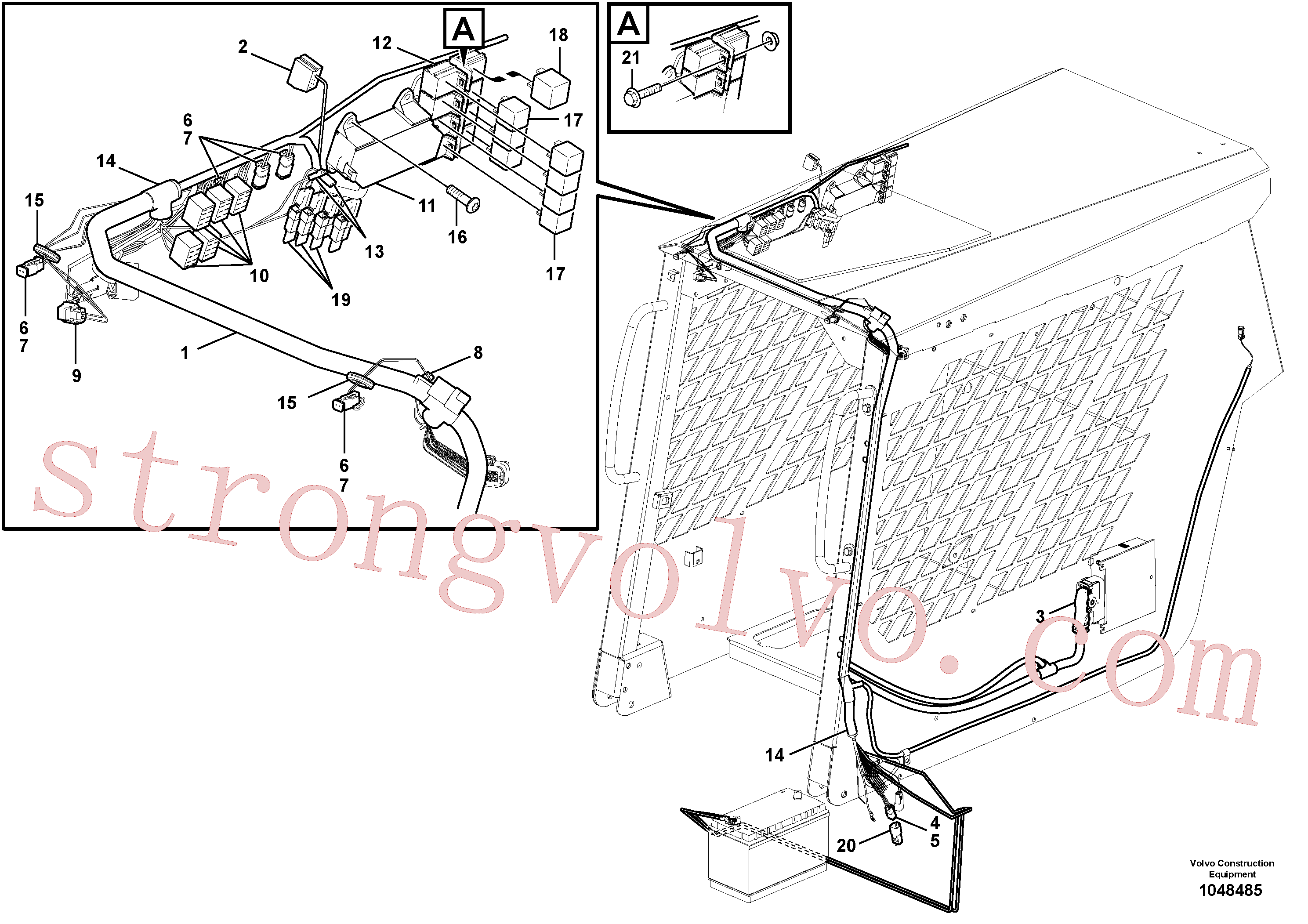 VOE955244 Volvo Cablagem, cabina(1048485 Montagem)