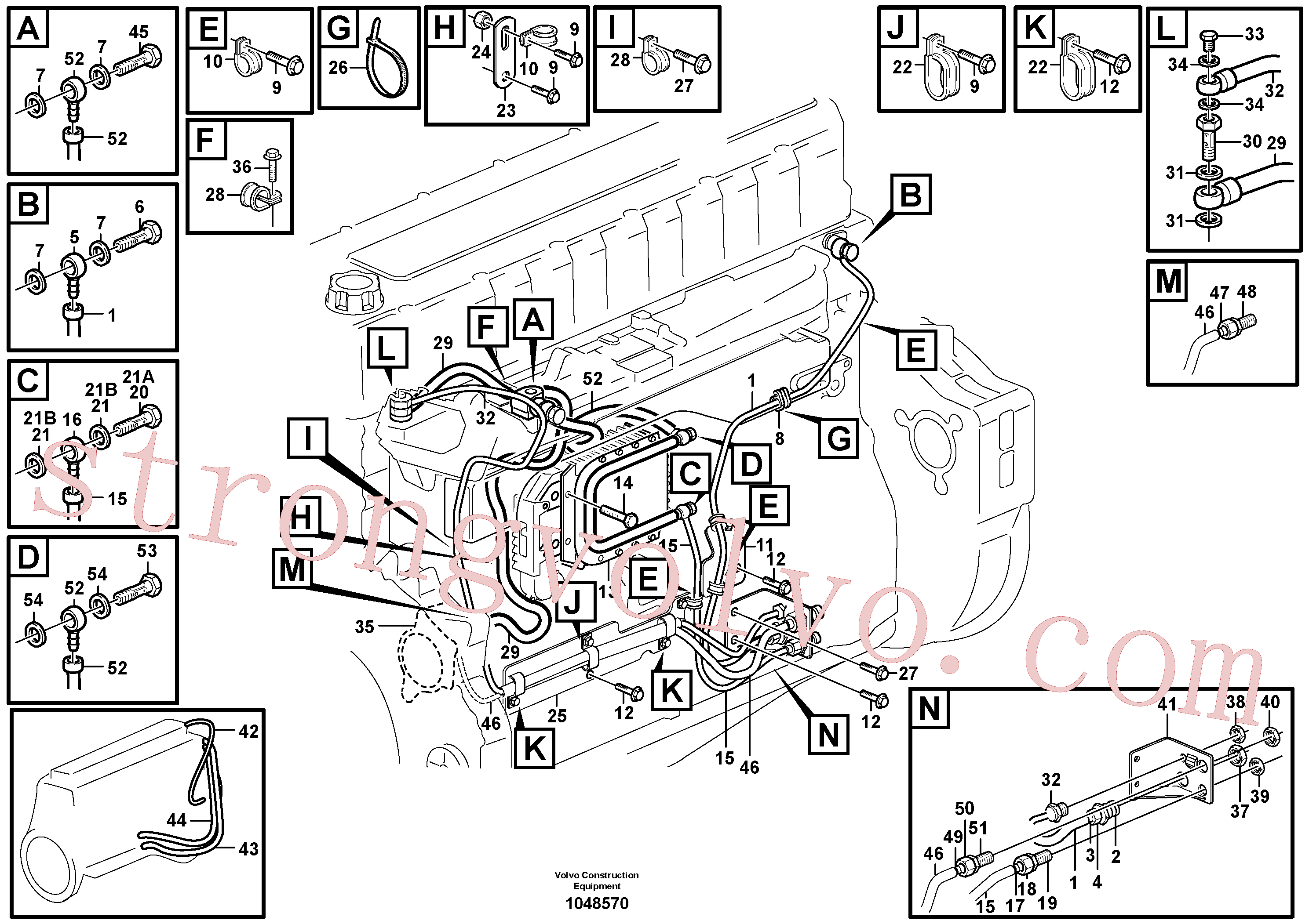VOE957083 Volvo Tubos de combustível, bomba de combustível(1048570 Montagem)