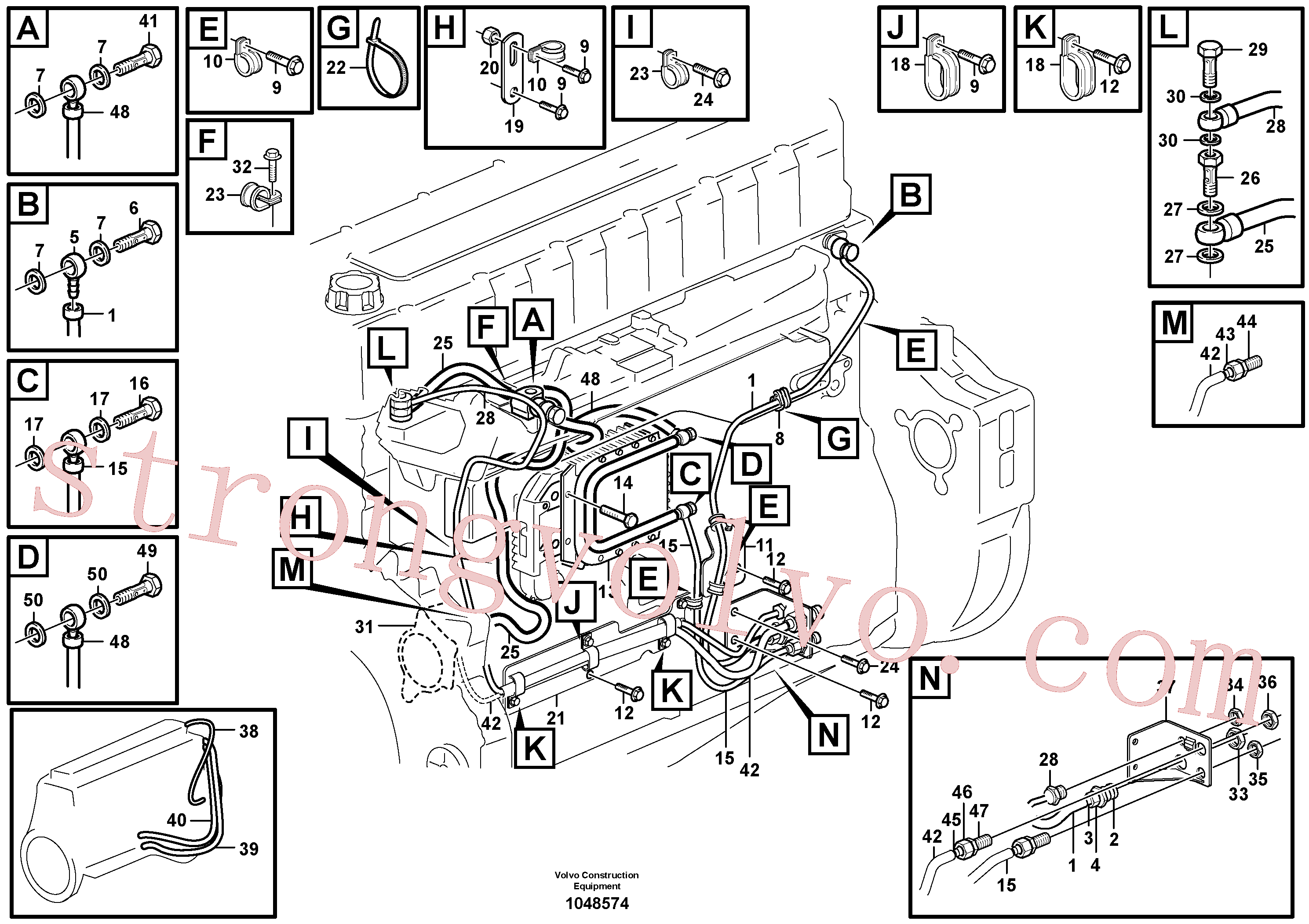 ZM7091534 Volvo Tubos de combustível, bomba de combustível(1048574 Montagem)
