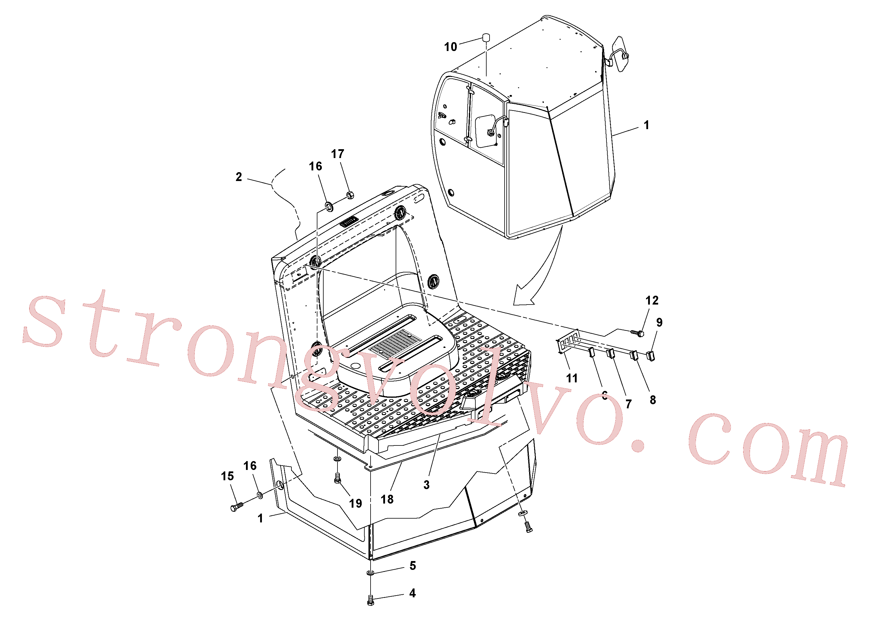 VOE983396 Volvo Cabina, Conjunto da cabina(1048575 Montagem)