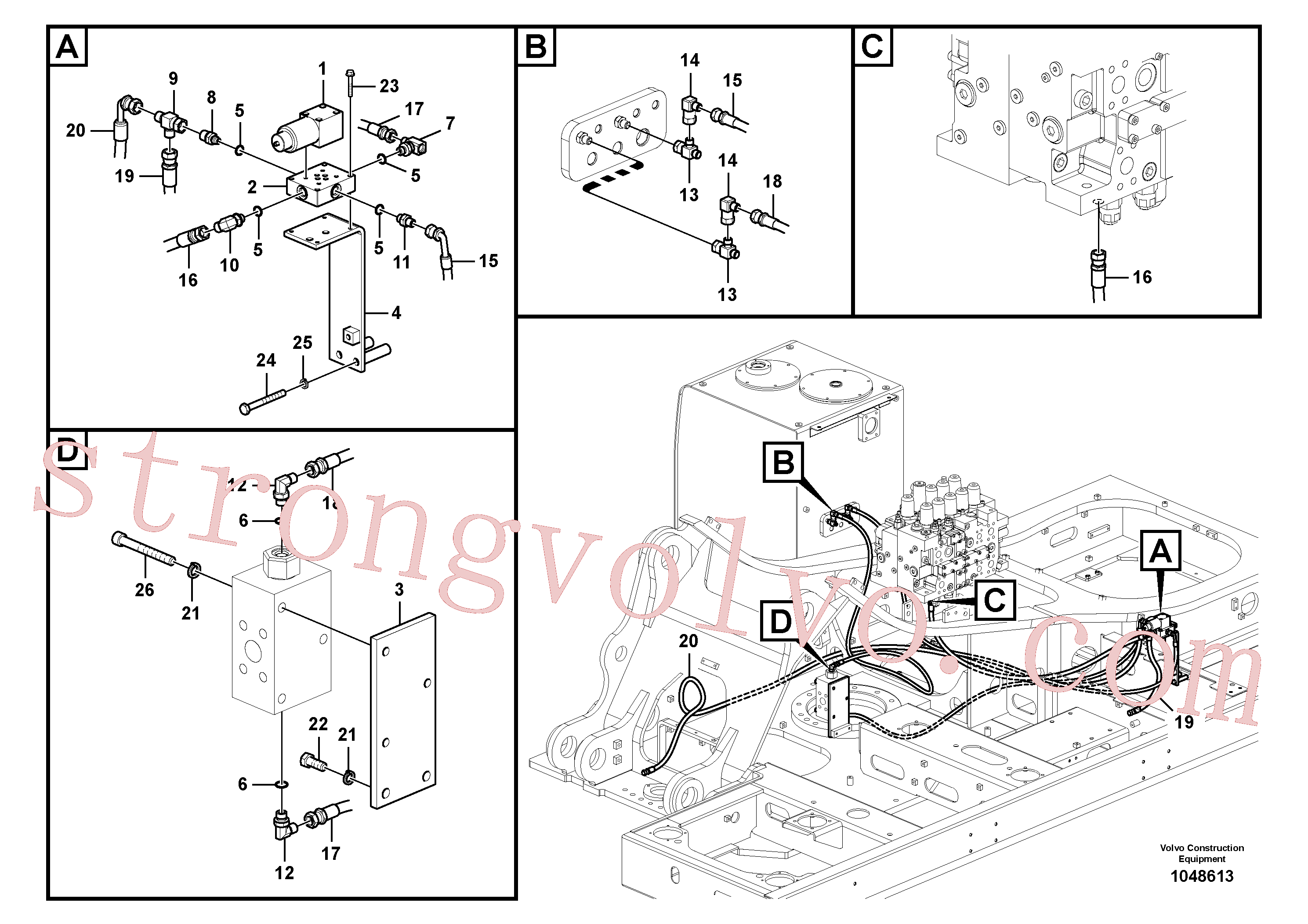 SA9451-03211 Volvo Sistema servomotor, válvula de comando para válvula solenóide(1048613 Montagem)