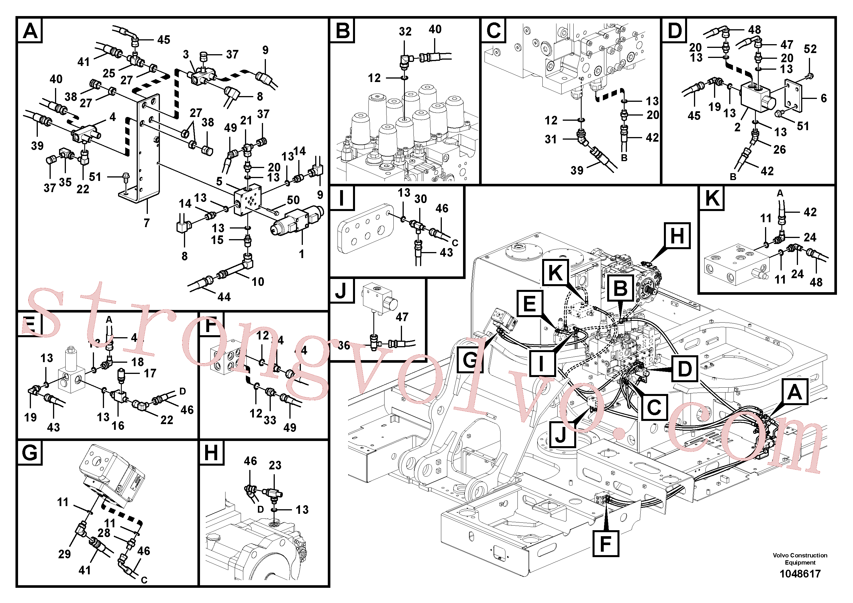 SA9451-03229 Volvo Hidráulica de serviço, martelo e cortador para fluxo da bomba principal(1048617 Montagem)