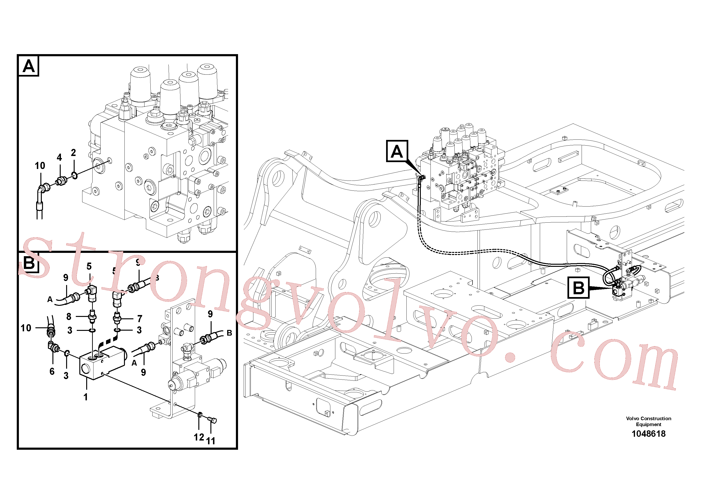 SA9411-95190 Volvo Hidráulica de serviço, martelo e cortador para fluxo da bomba auxiliar(1048618 Montagem)