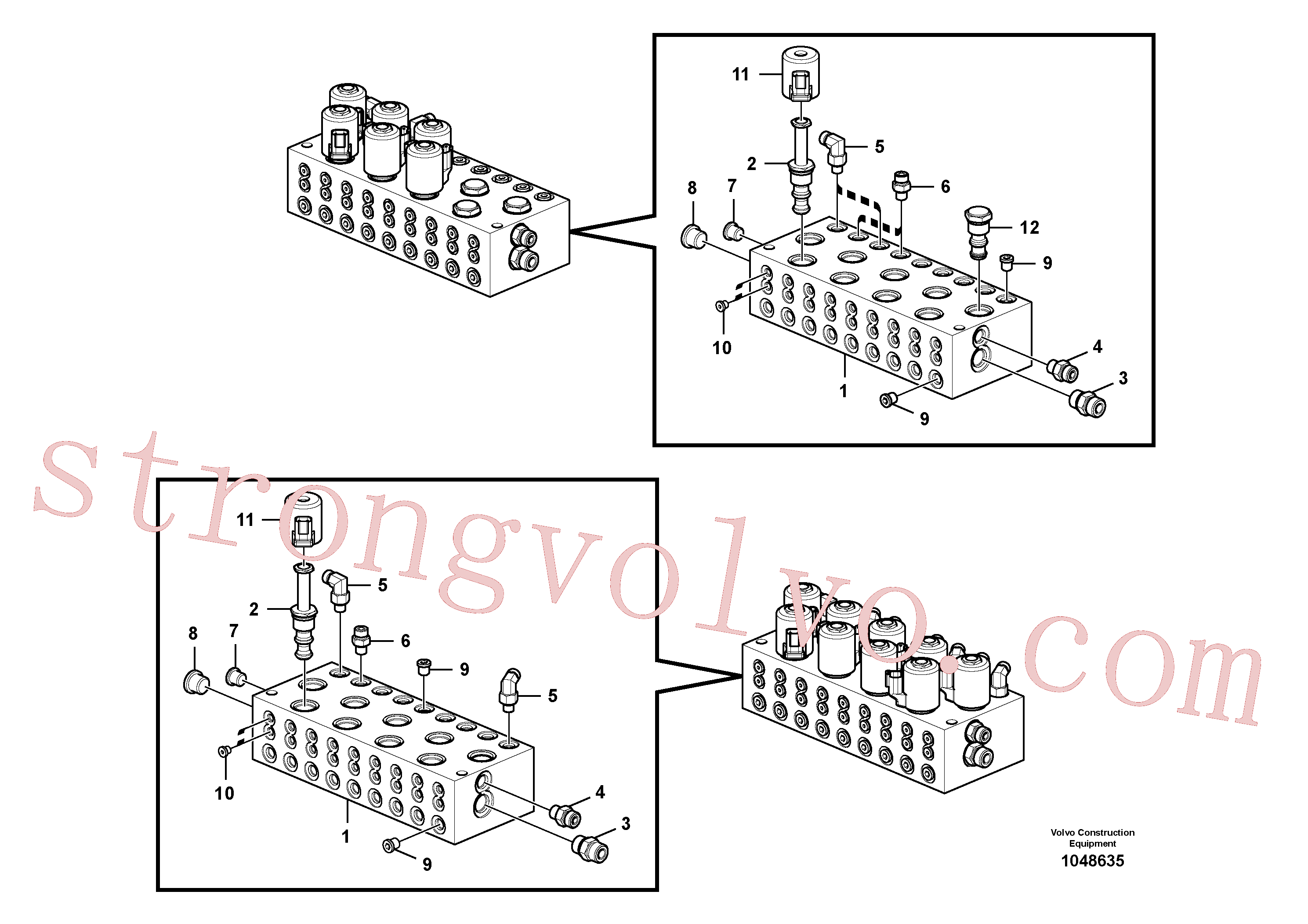 VOE11418633 Volvo Válvula mestra de comando(1048635 Montagem)