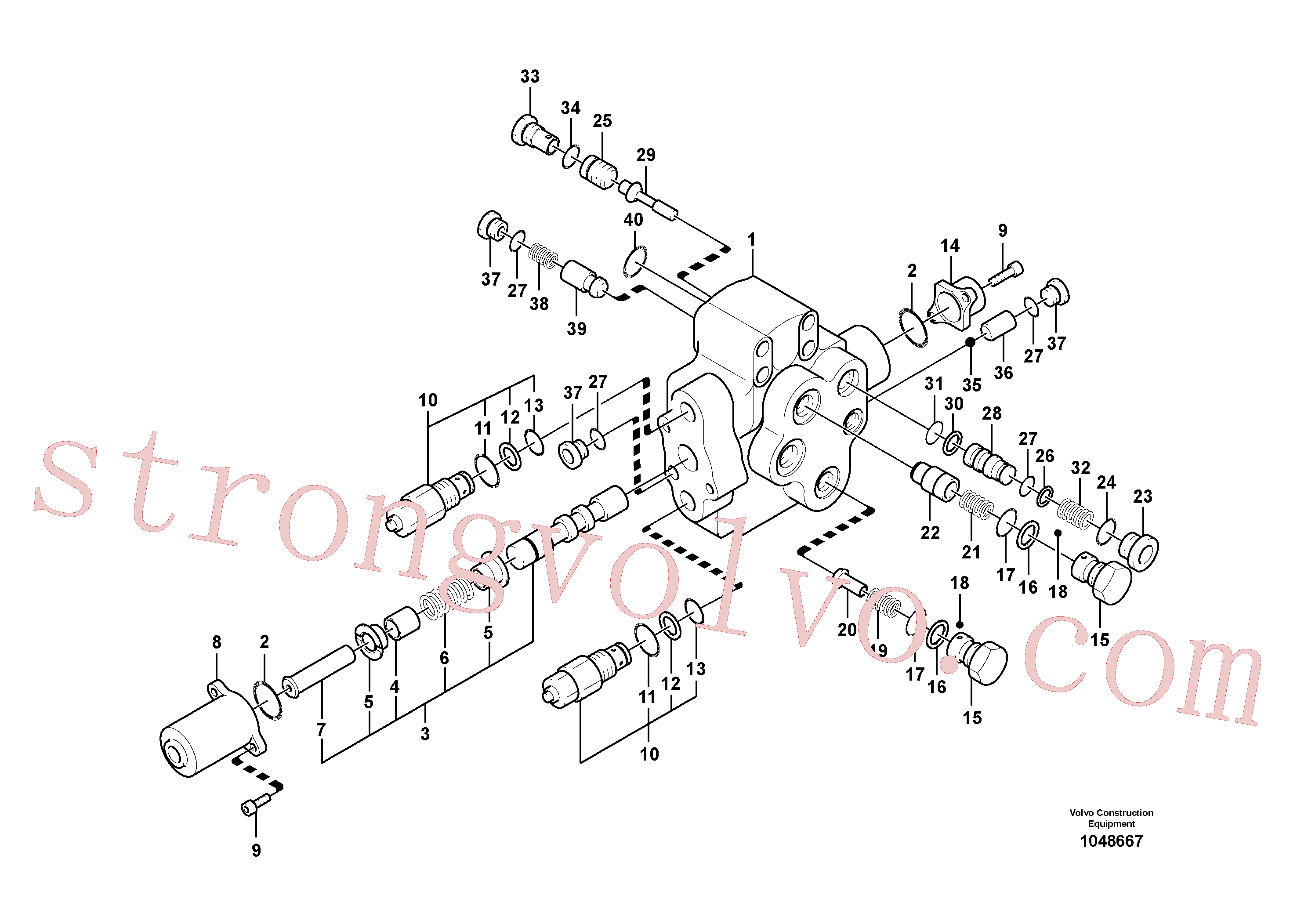 VOE14550071 Volvo Sistema hidráulico de trabalho, válvula de controlo da lança ajustável(1048667 Montagem)