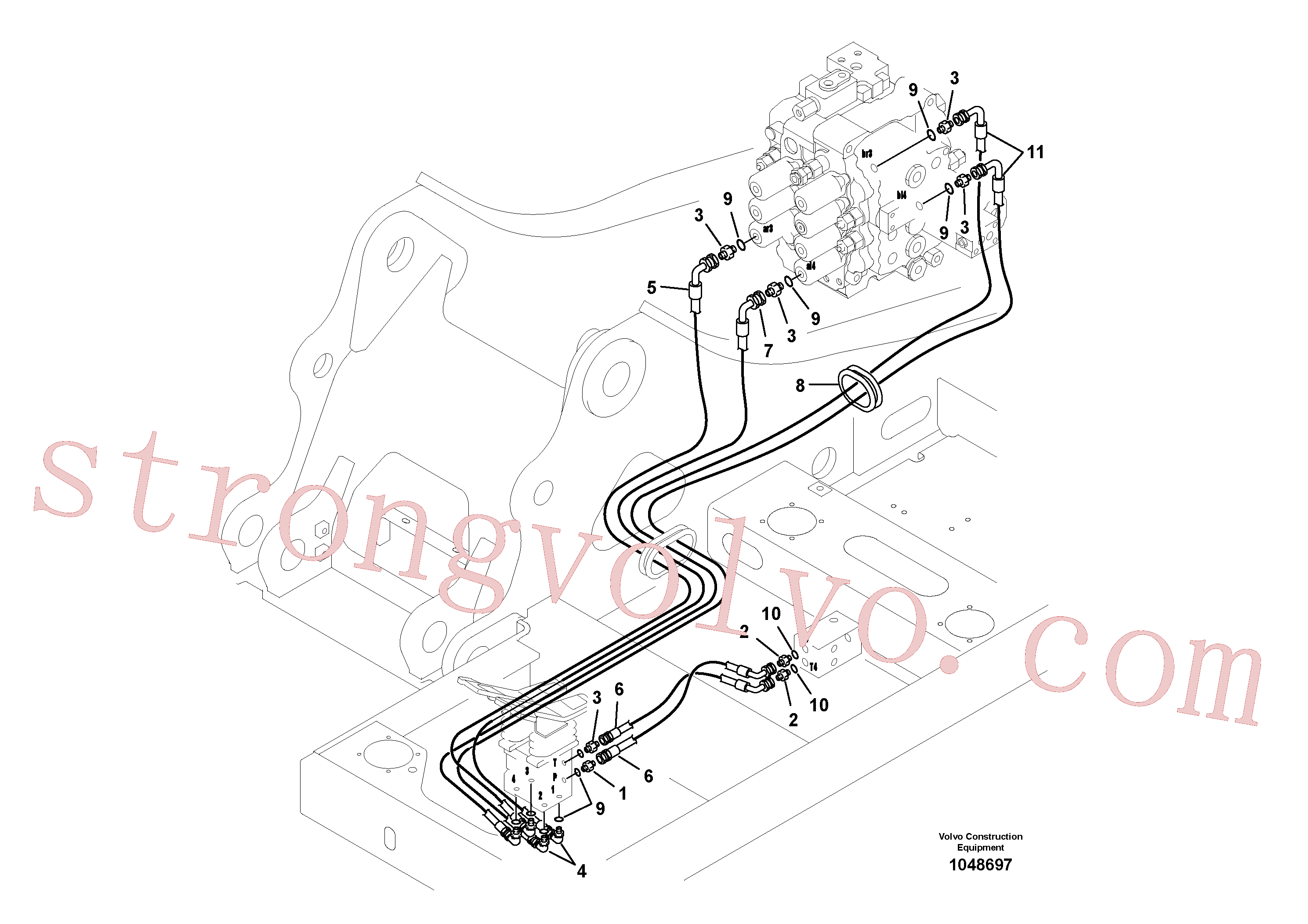 SA9452-03221 Volvo Sistema servomotor, válvula de comando para pedal da válvula de comando(1048697 Montagem)