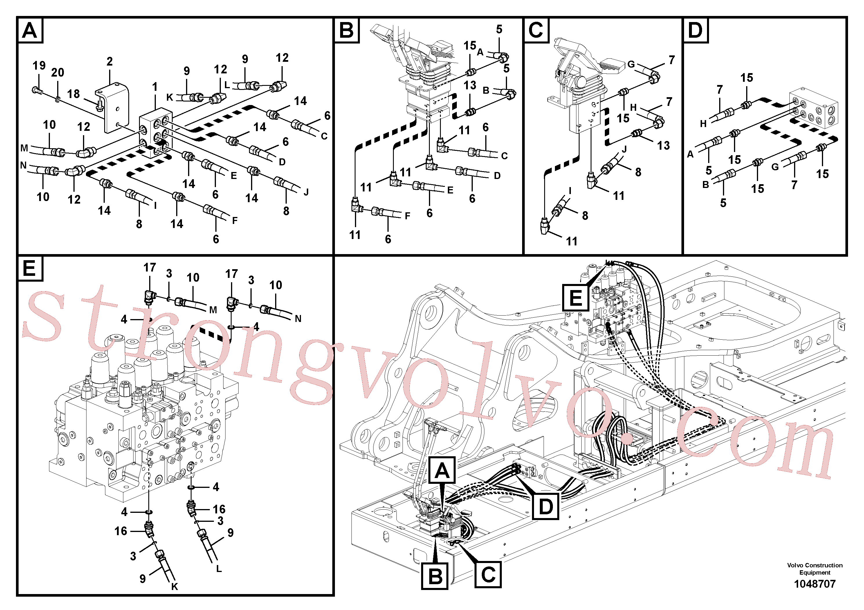 VOE14533822 Volvo Sistema servomotor, válvula de comando para válvula de comando à distância(1048707 Montagem)