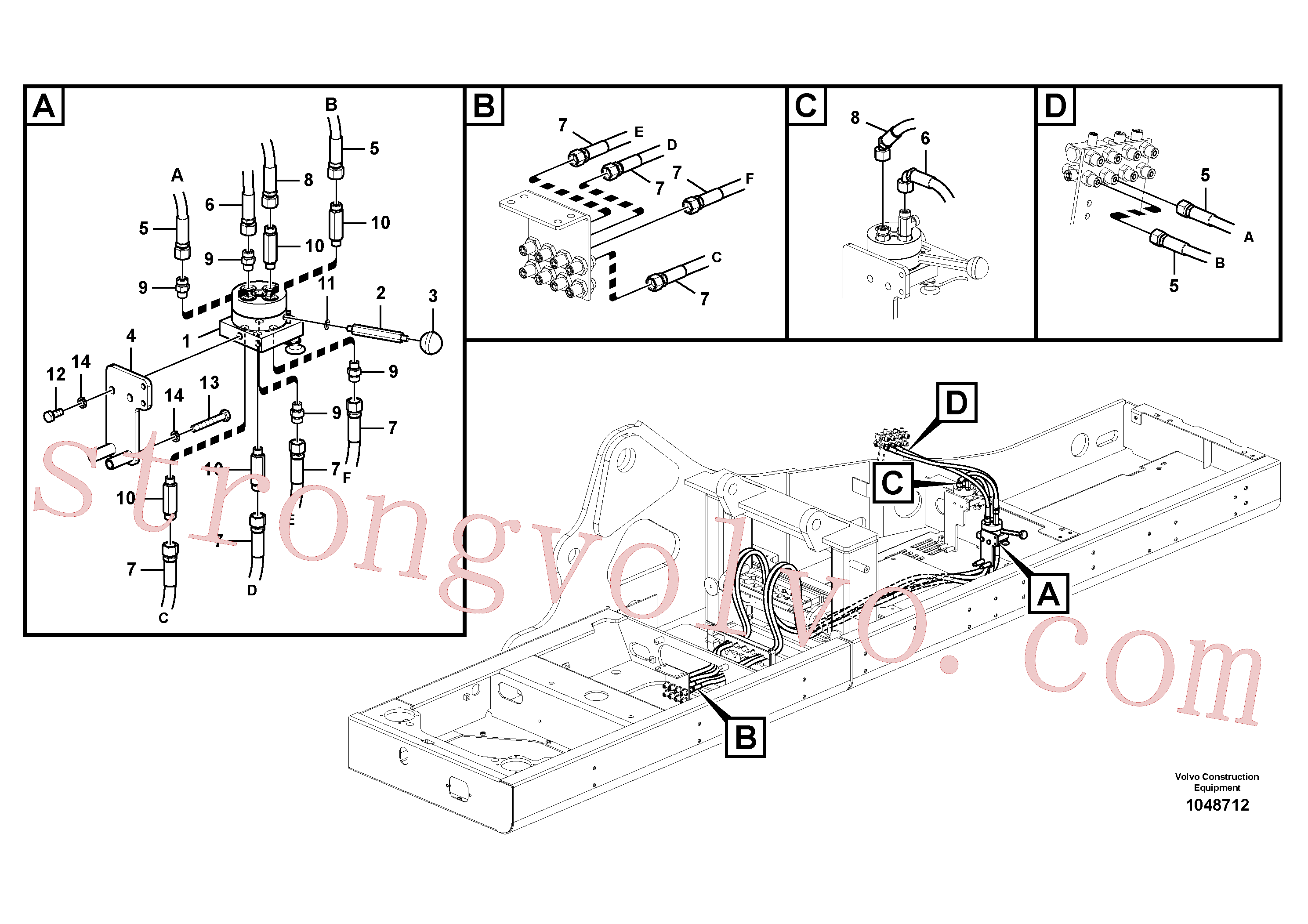 VOE937262 Volvo Sistema servomotor, mudança da função da alavanca(1048712 Montagem)