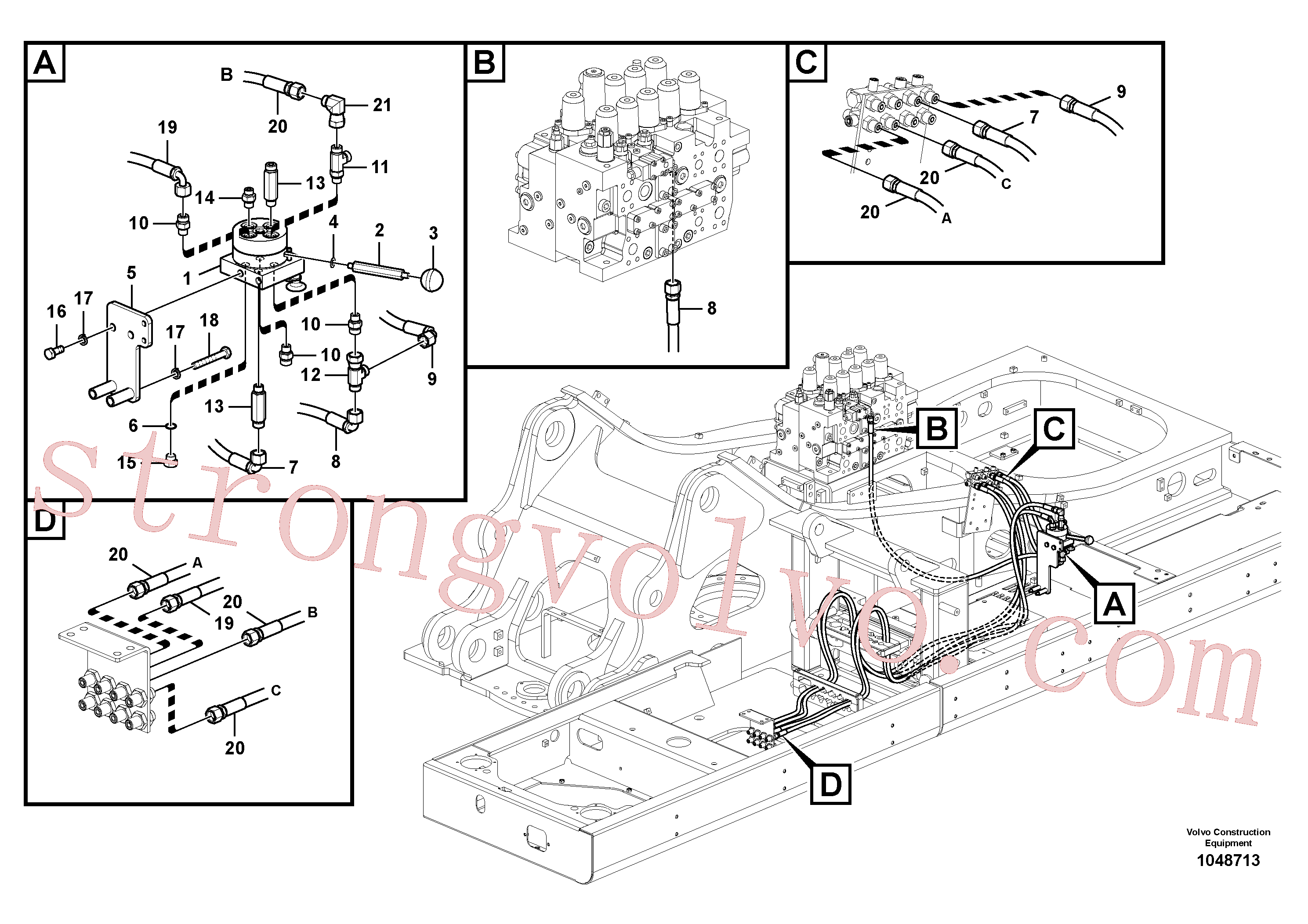 VOE15036393 Volvo Sistema servomotor, mudança da função da alavanca(1048713 Montagem)