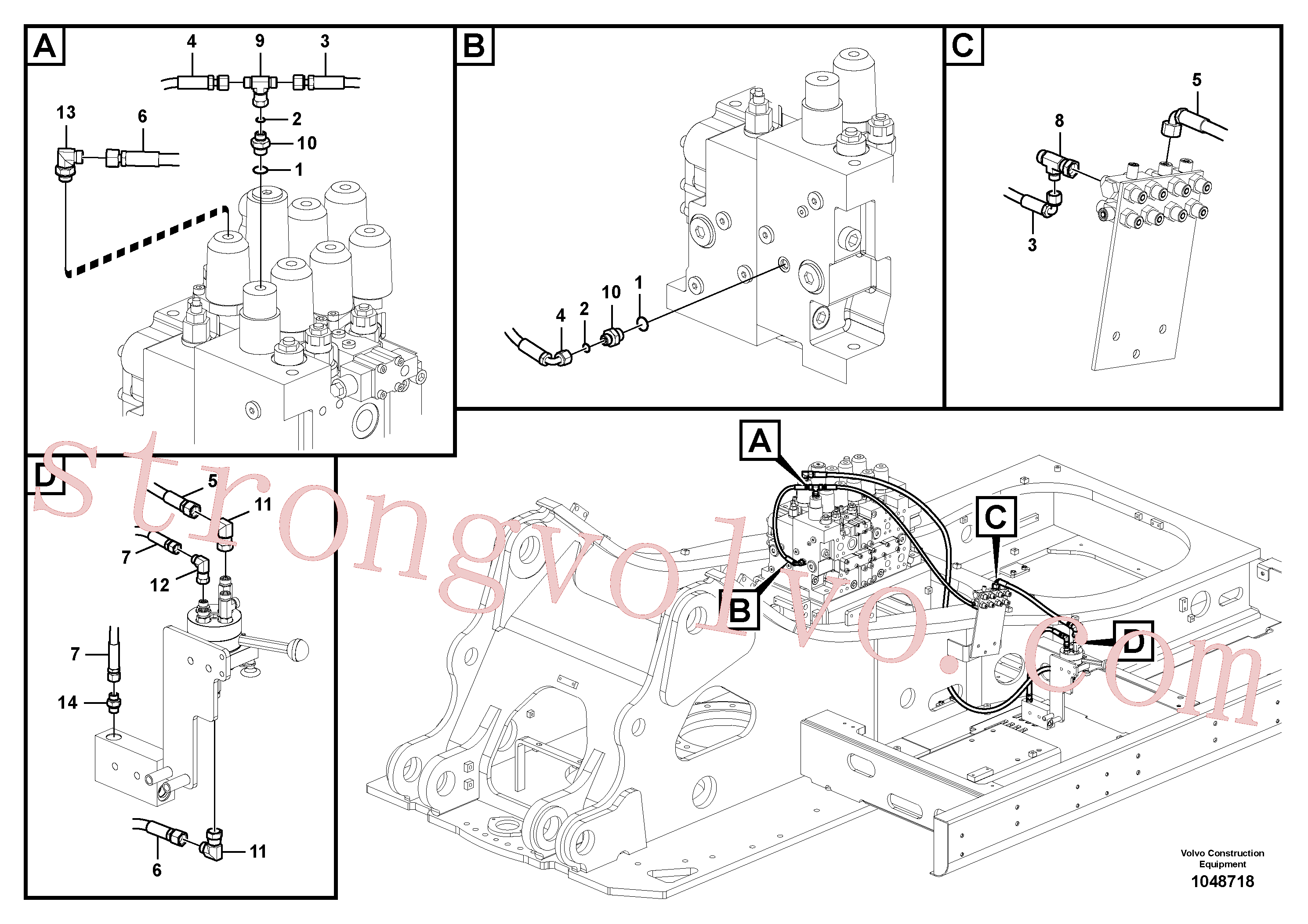 VOE937105 Volvo Hidráulica de serviço, martelo e cortador para fluxo da bomba principal(1048718 Montagem)