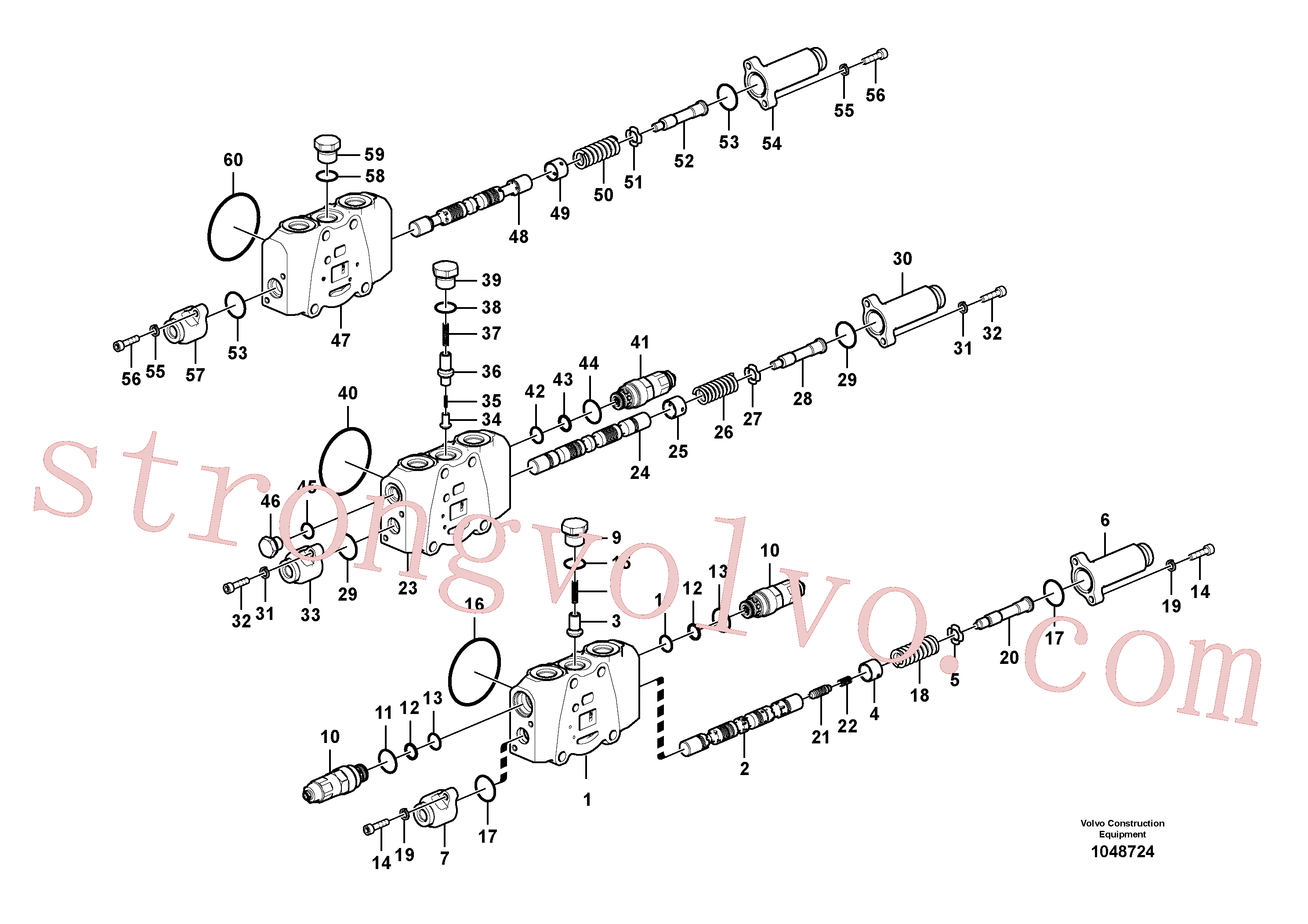 VOE14587097 Volvo Válvula mestra de comando(1048724 Montagem)