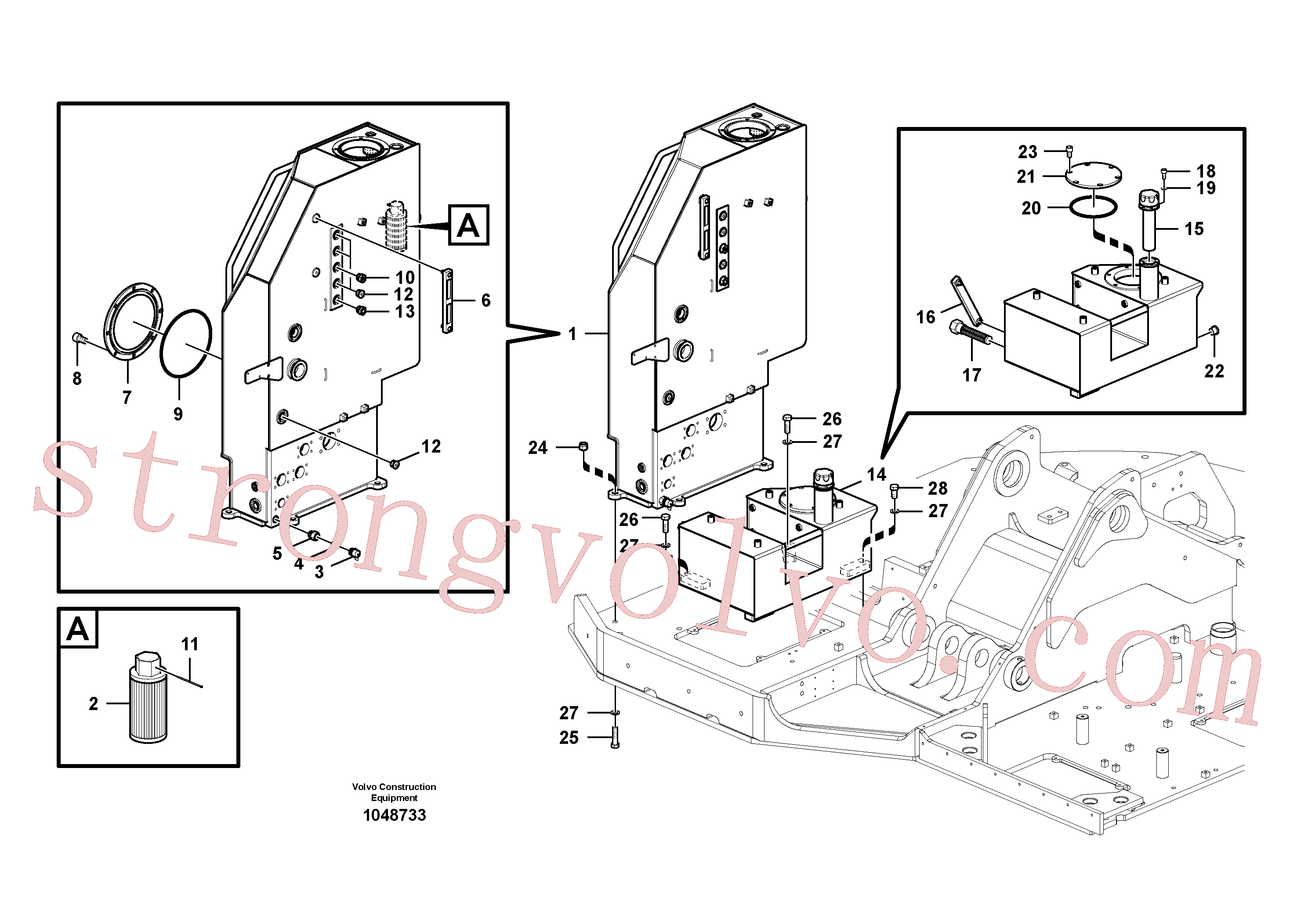 VOE60112570 Volvo Depósito de óleo hidráulico(1048733 Montagem)
