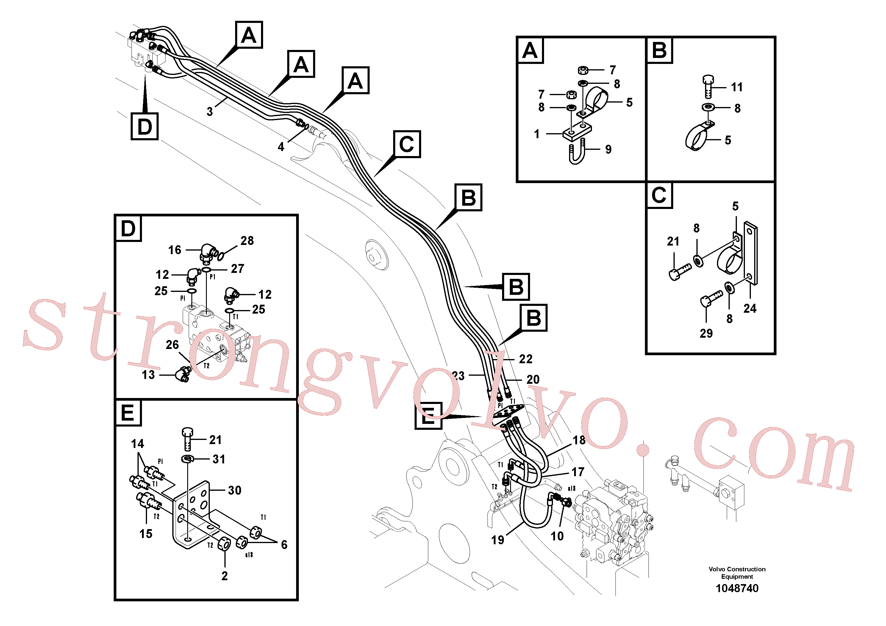 VOE14515381 Volvo Hidráulica de serviço, ruptura do braço de afundamento(1048740 Montagem)