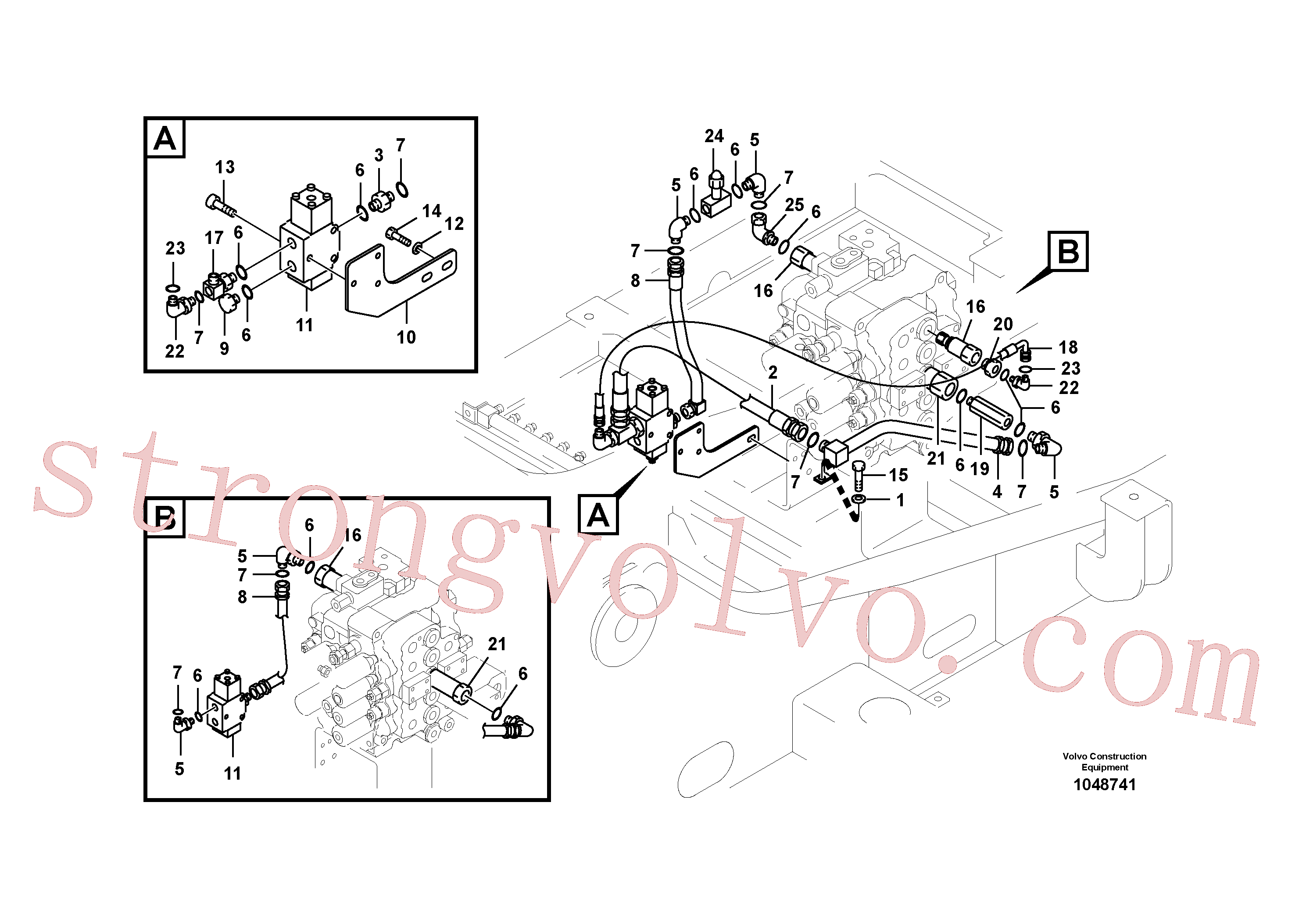 SA9401-35616 Volvo Hidráulica de serviço, martelo e cortador para fluxo da bomba auxiliar(1048741 Montagem)