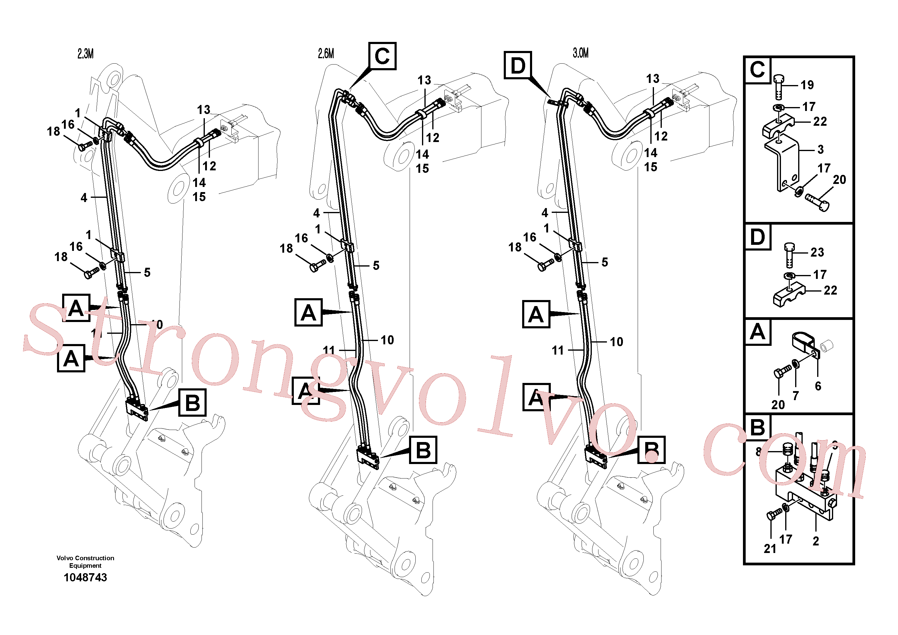 SA9451-02631 Volvo Hidráulica de serviço, encaixe rápido no braço de afundamento(1048743 Montagem)
