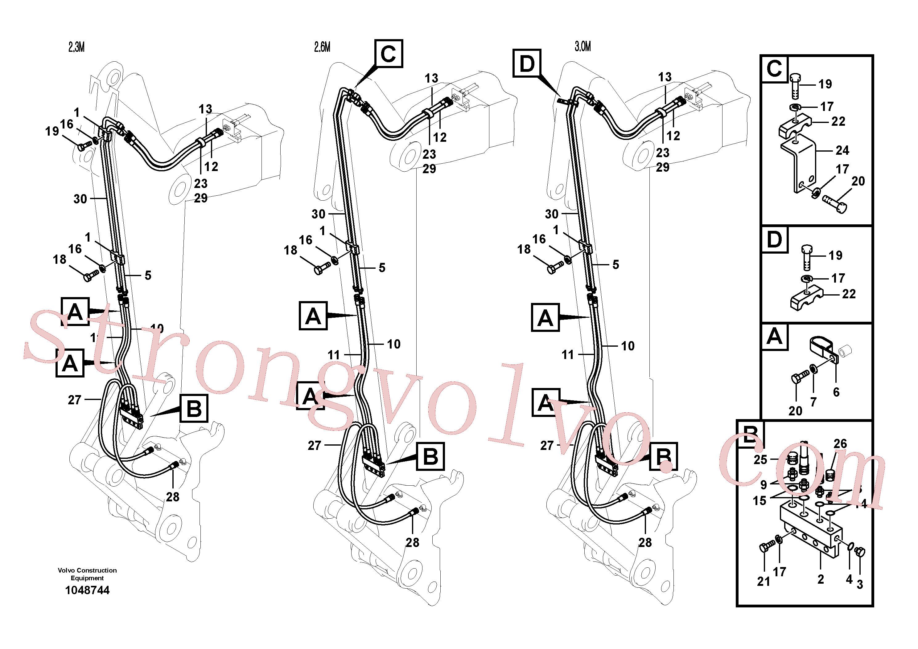 SA9451-02631 Volvo Hidráulica de serviço, encaixe rápido no braço de afundamento(1048744 Montagem)
