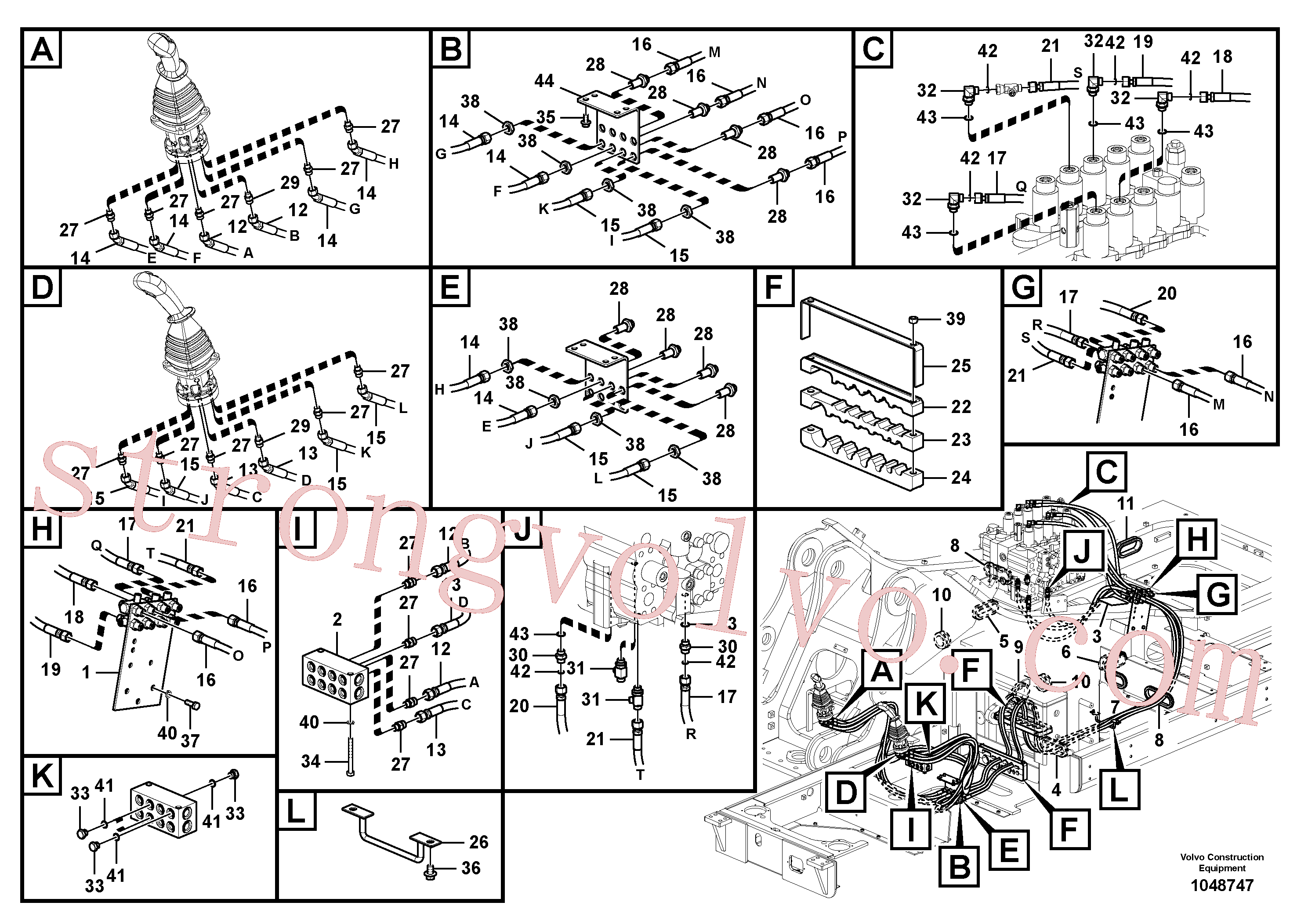 VOE14595835 Volvo Sistema servomotor, válvula de comando para válvula de comando à distância(1048747 Montagem)