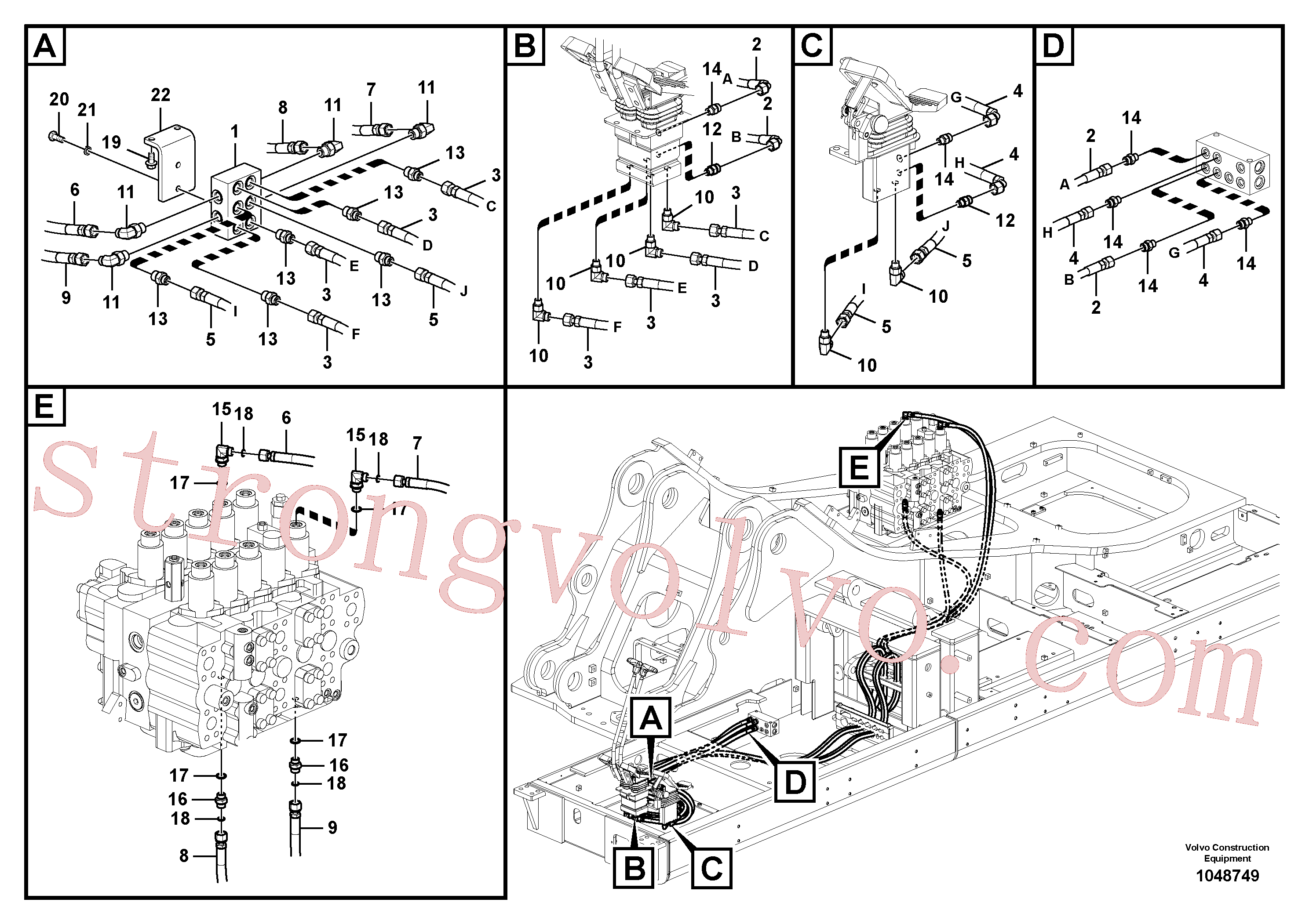 VOE15135768 Mangueira completa Volvo escavadeira