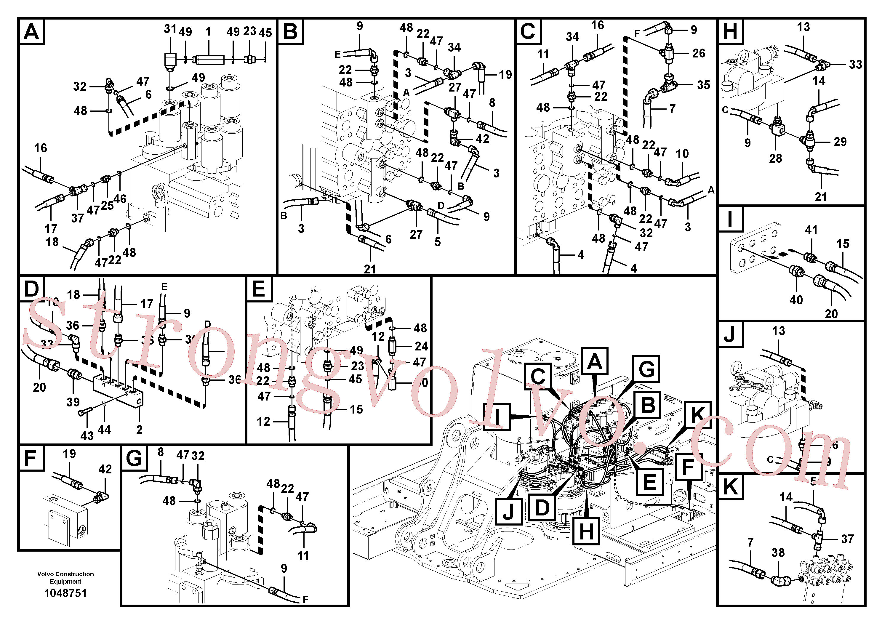 VOE14880066 Volvo Sistema servomotor, válvula de comando para válvula de comando à distância(1048751 Montagem)