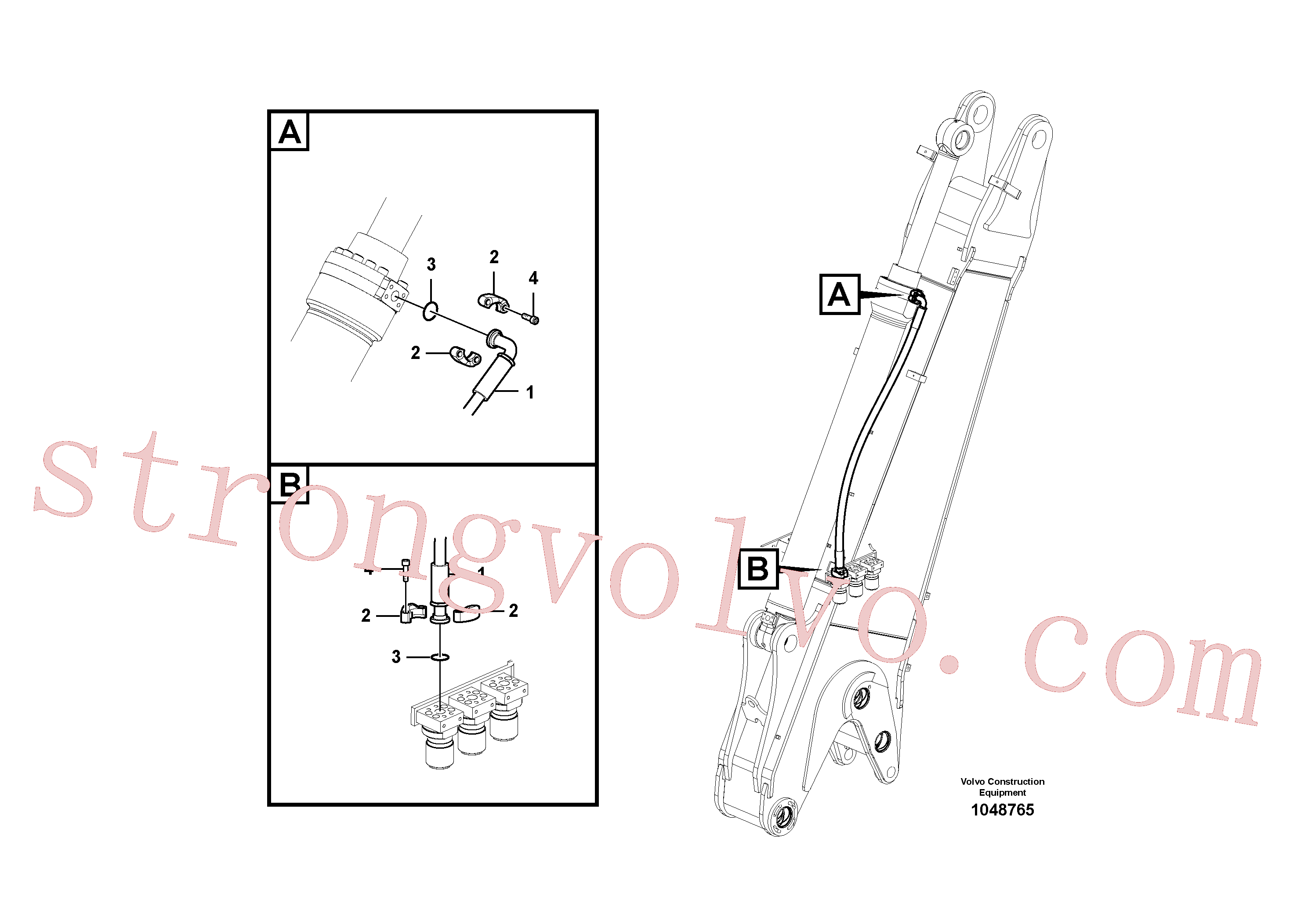 VOE984136 Volvo Hidráulica de serviço, ruptura do braço de afundamento(1048765 Montagem)